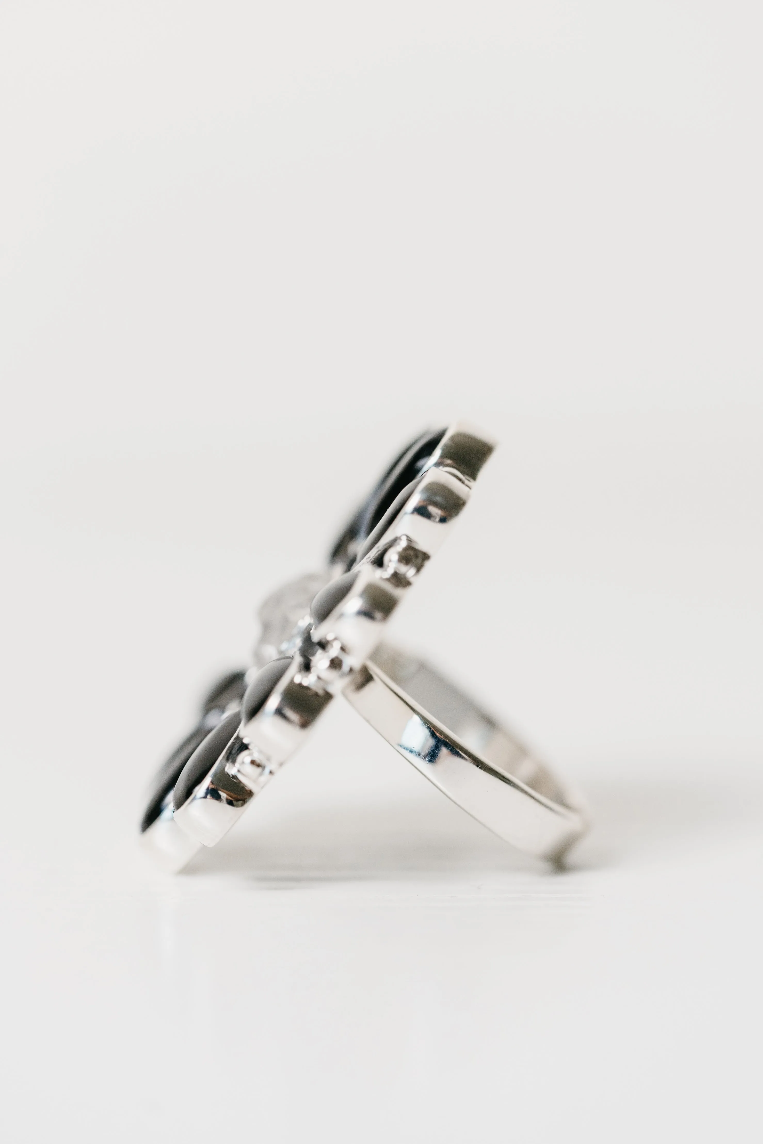 Matea Ring | Black Onyx + Rough Quartz sold by Goldie Lew product image thumbnail 3