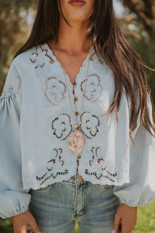 Madi Necklace | Red Jasper sold by Goldie Lew