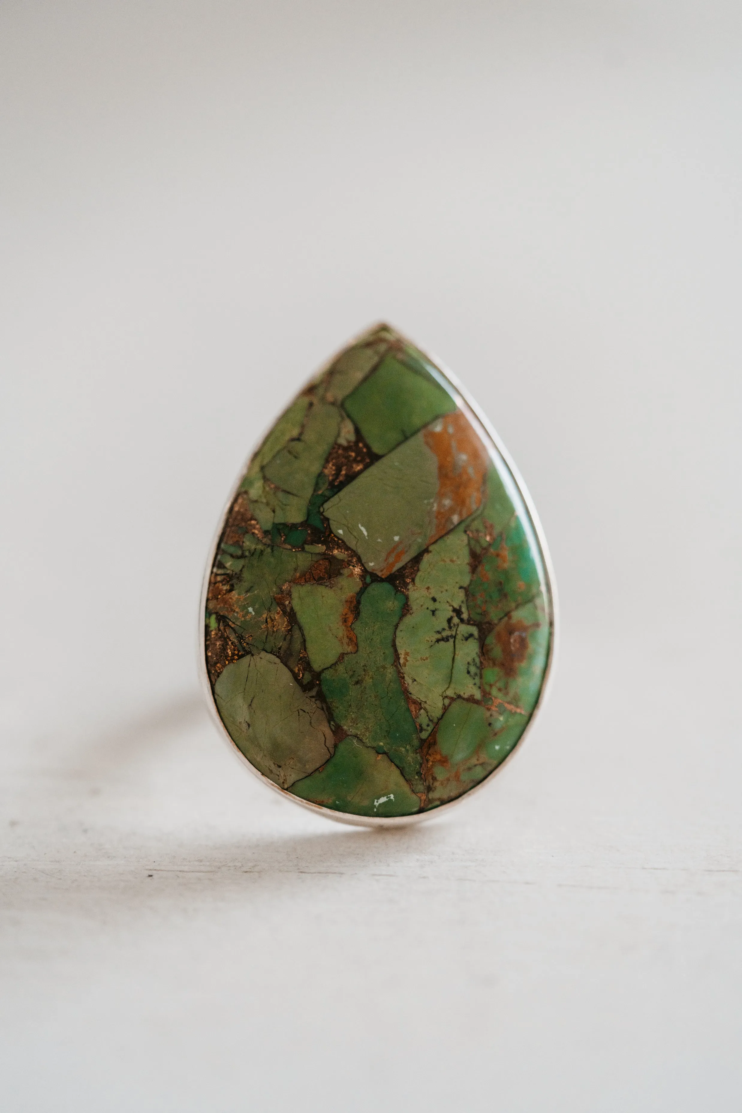 Sylvie Ring | #2 | Green Copper Turquoise sold by Goldie Lew product image thumbnail 3