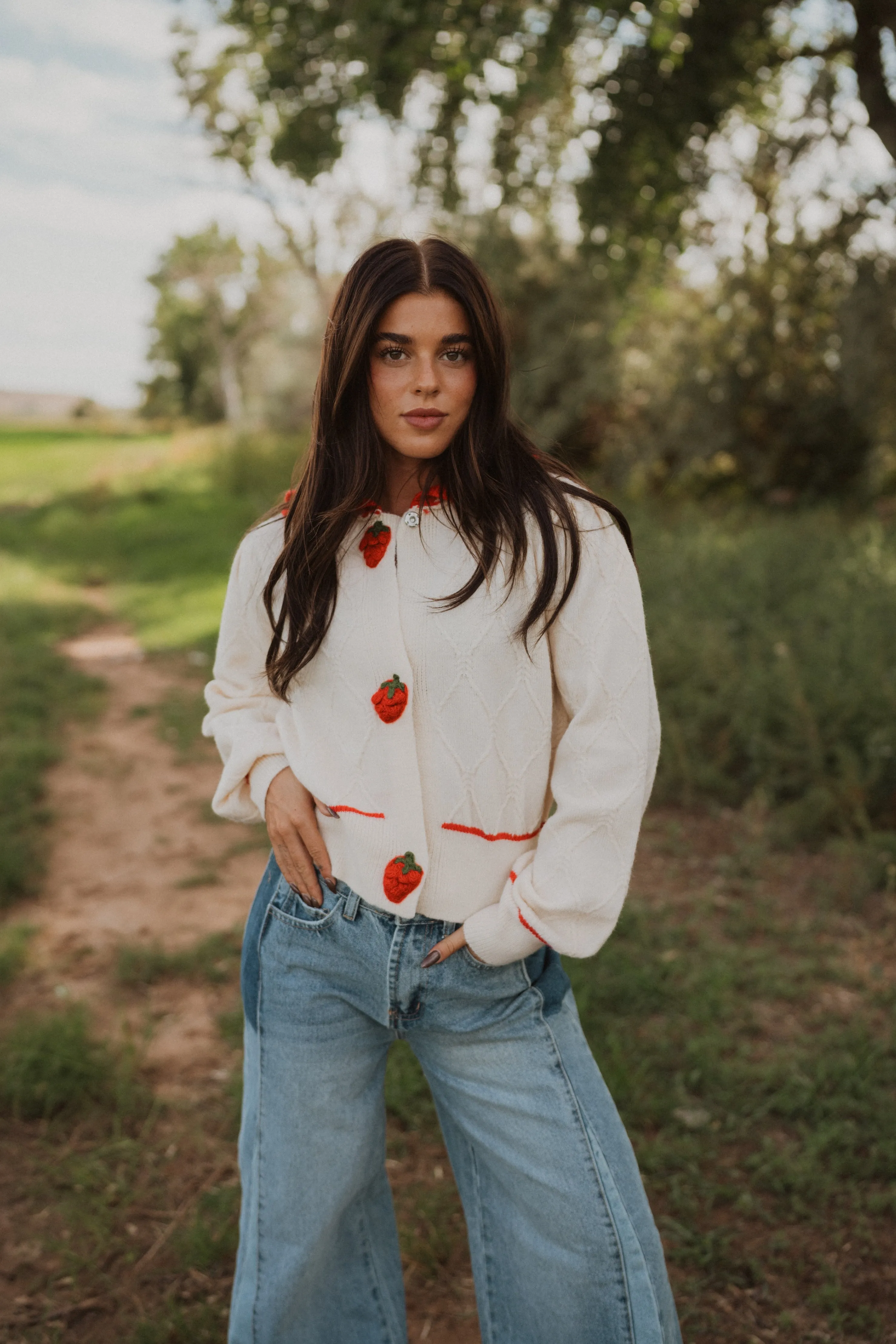 Sweet Strawberry Cardigan sold by Goldie Lew product image thumbnail 4