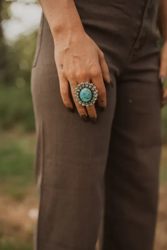 Midnight Coast Ring | Turquoise + Blue Topaz sold by Goldie Lew