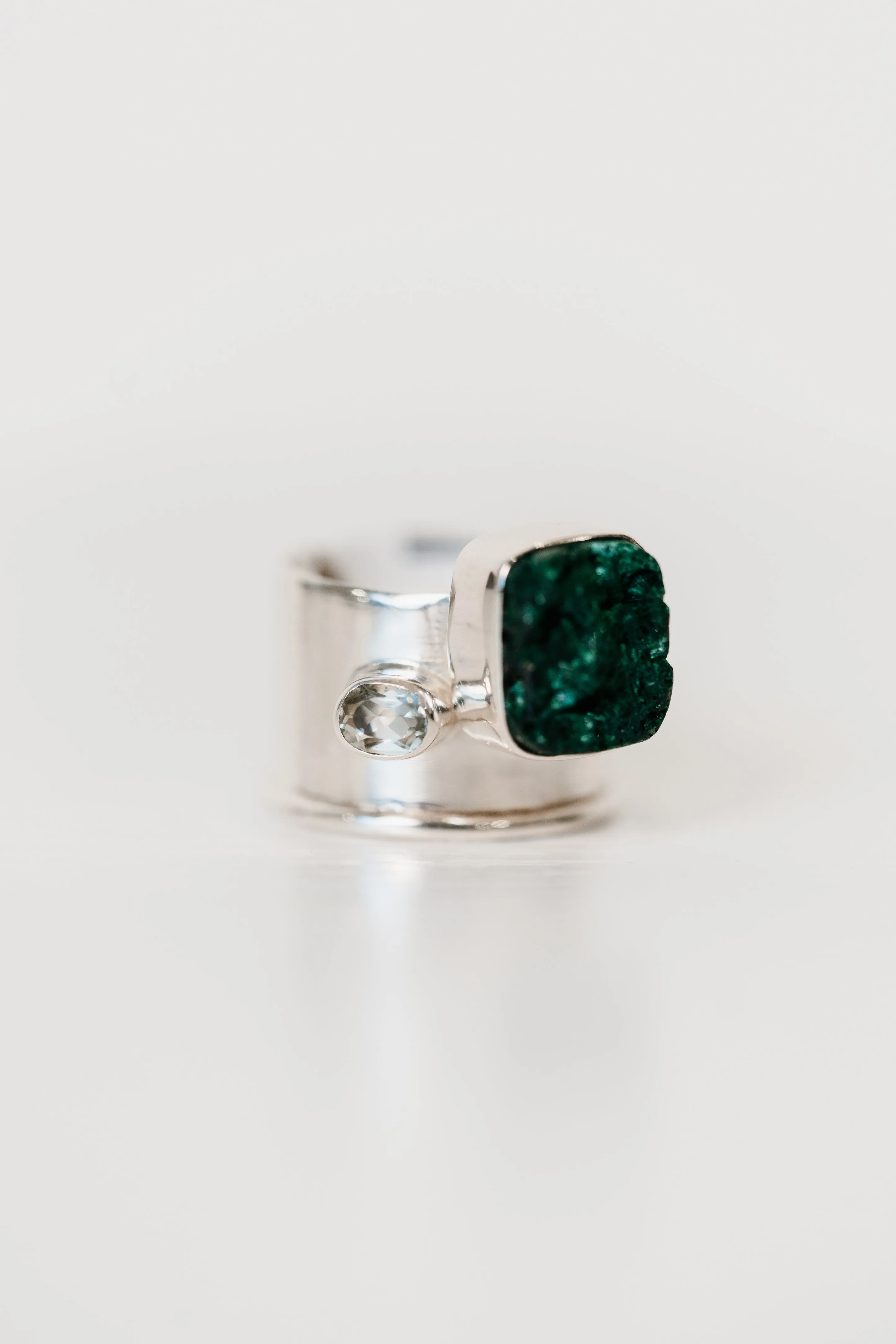 Marren Ring | Malachite Fiber sold by Goldie Lew
