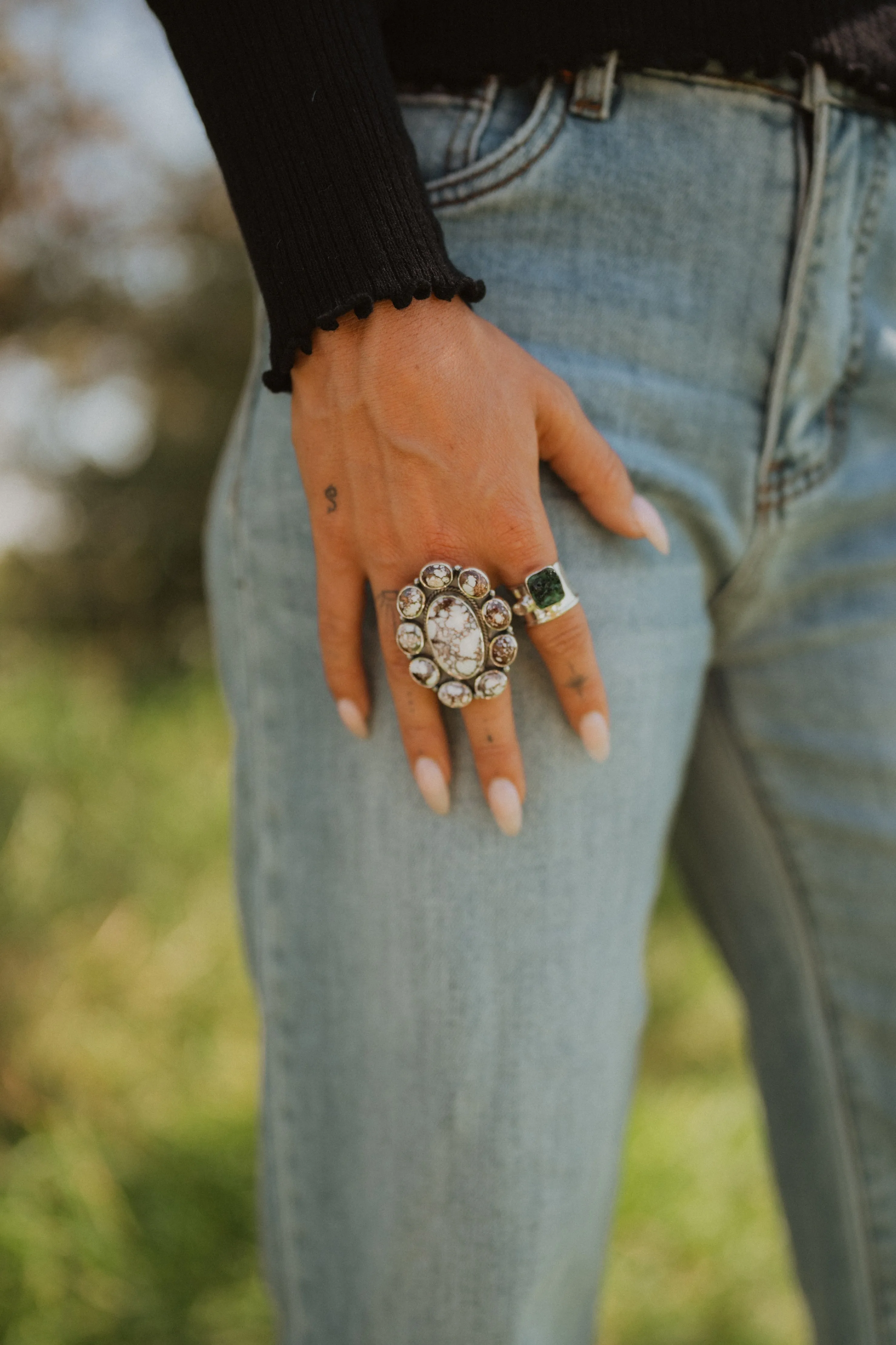 Marren Ring | Malachite Fiber sold by Goldie Lew product image thumbnail 2