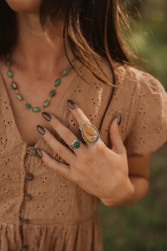 Billini Ring | Malachite Fiber sold by Goldie Lew