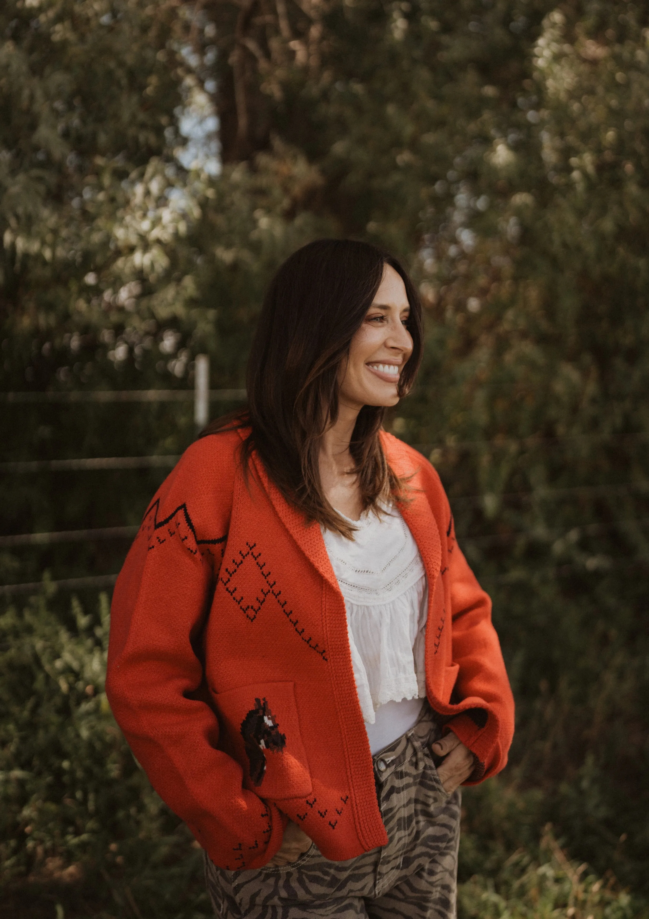 Red Horses Cardigan sold by Goldie Lew product image thumbnail 3