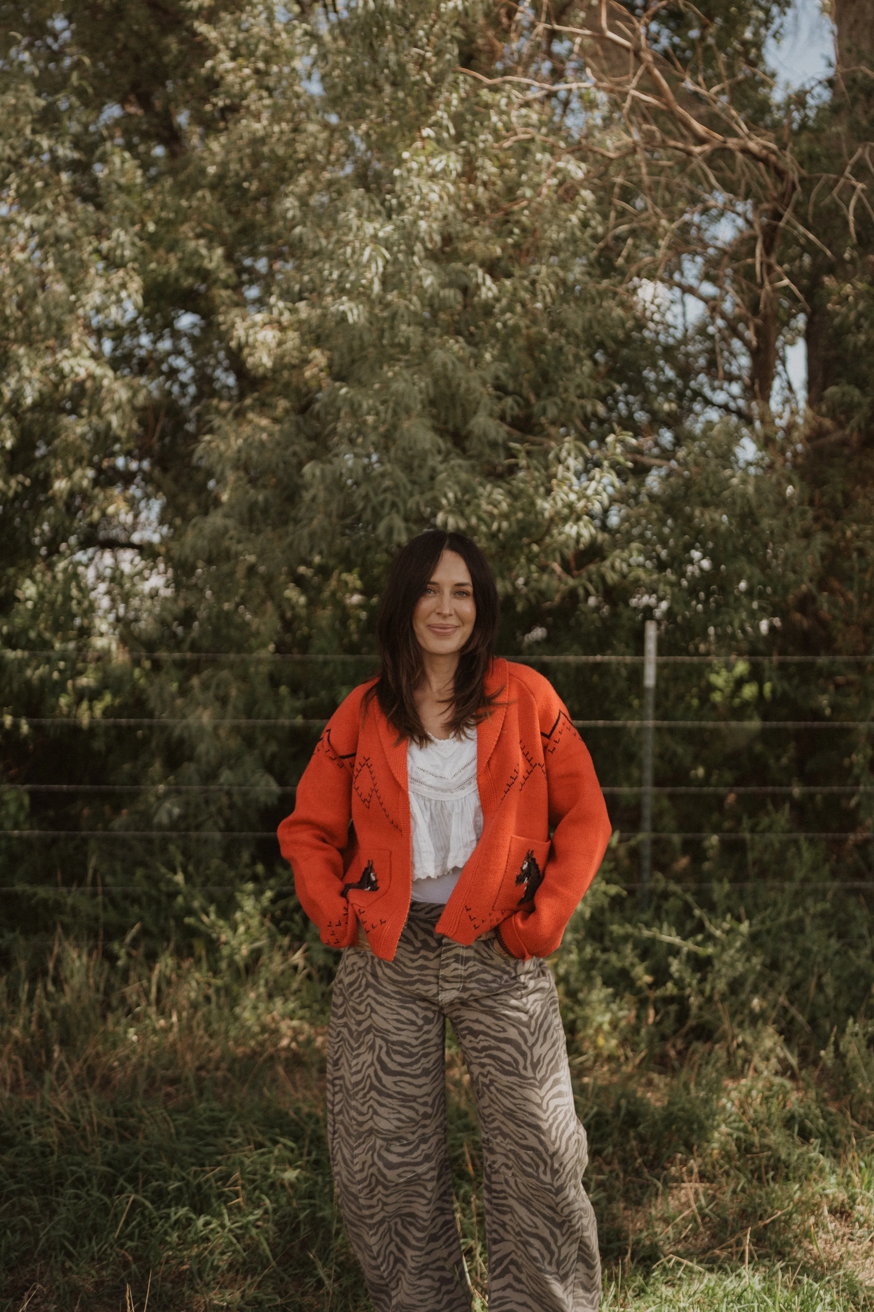 Red Horses Cardigan sold by Goldie Lew product image thumbnail 5