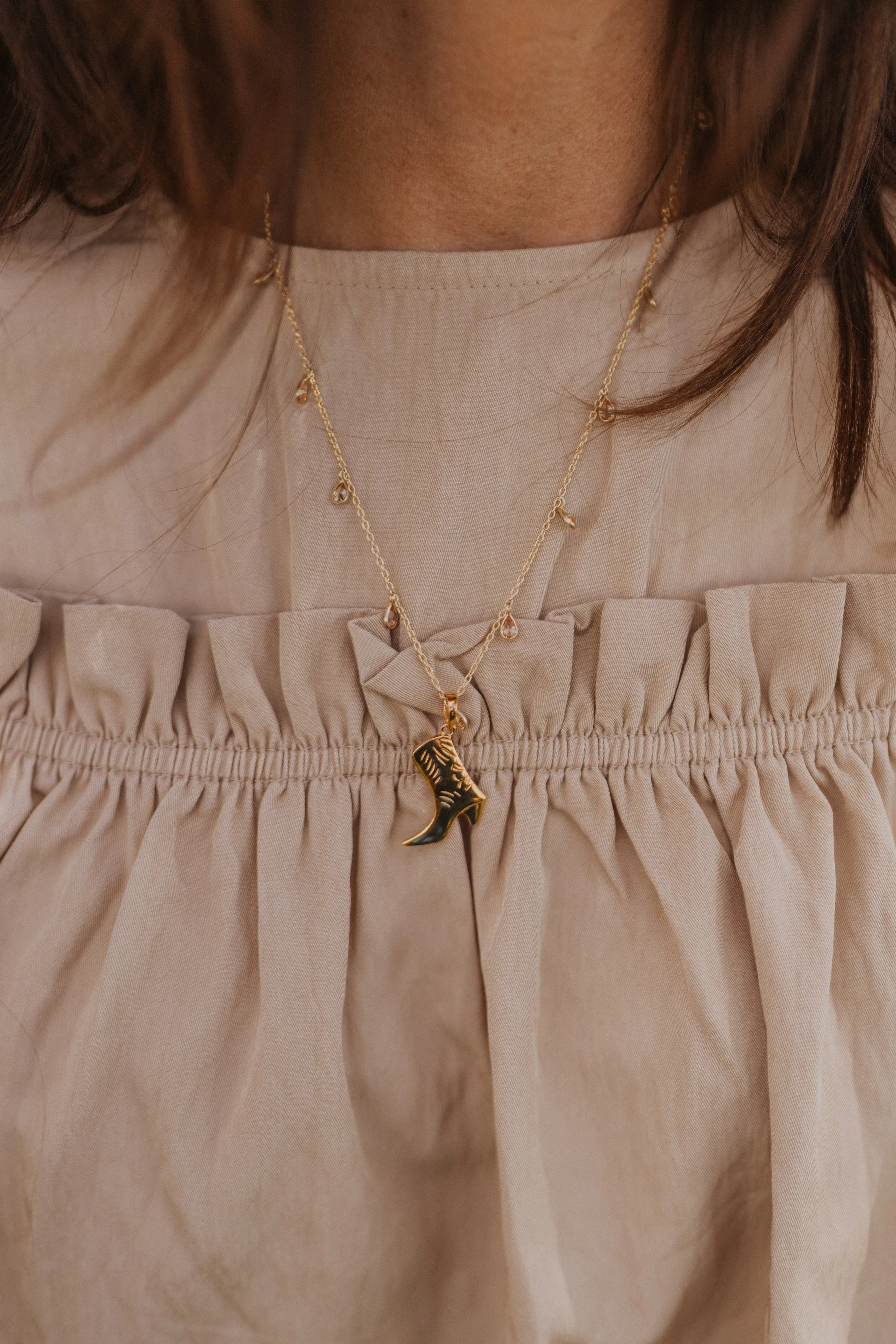 Boots + Bling Necklace sold by Goldie Lew
