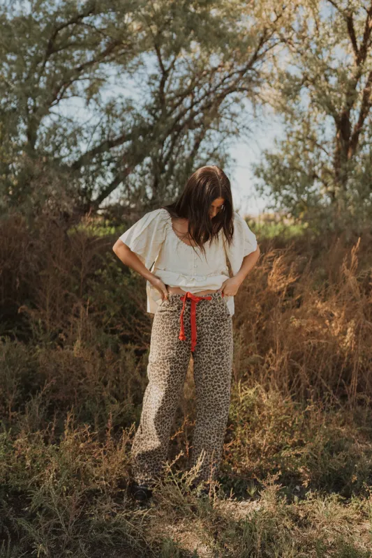 Red + Leopard Pants made by Goldie Lew