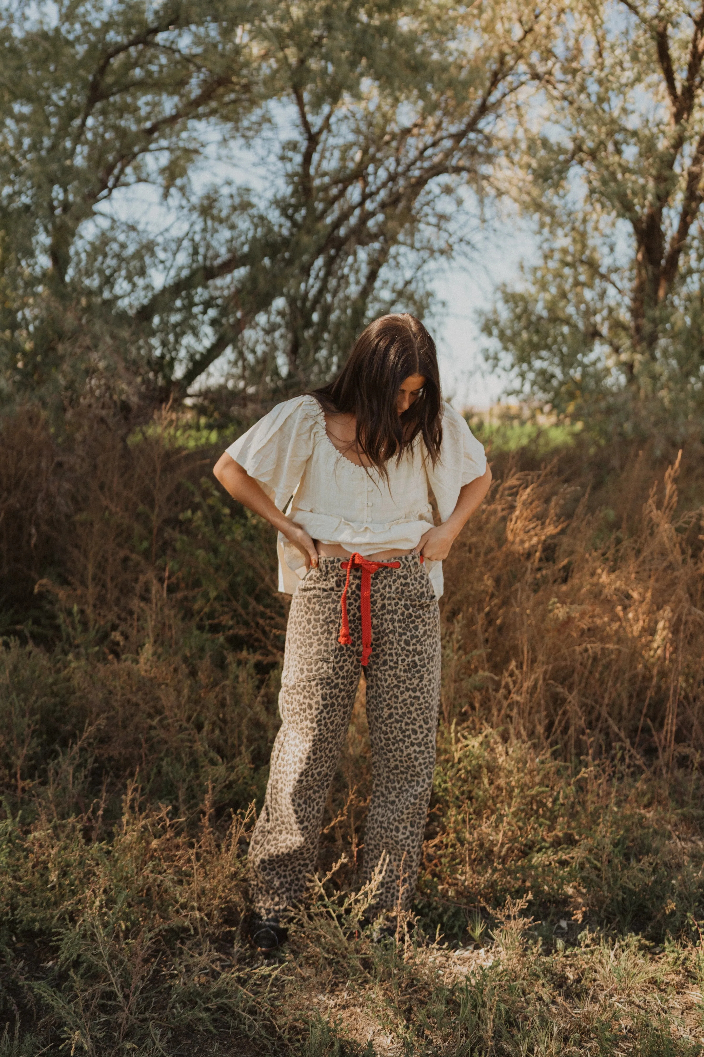 Red + Leopard Pants sold by Goldie Lew