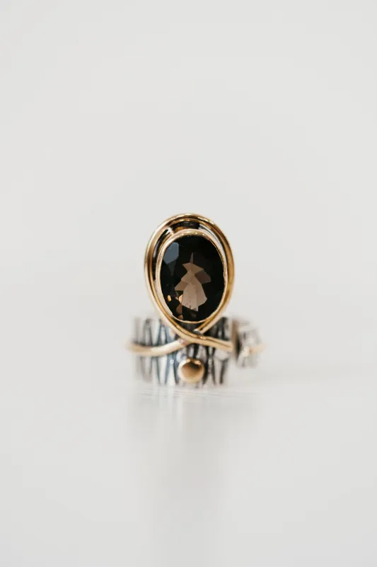 Luminara Ring | Smoky Quartz sold by Goldie Lew