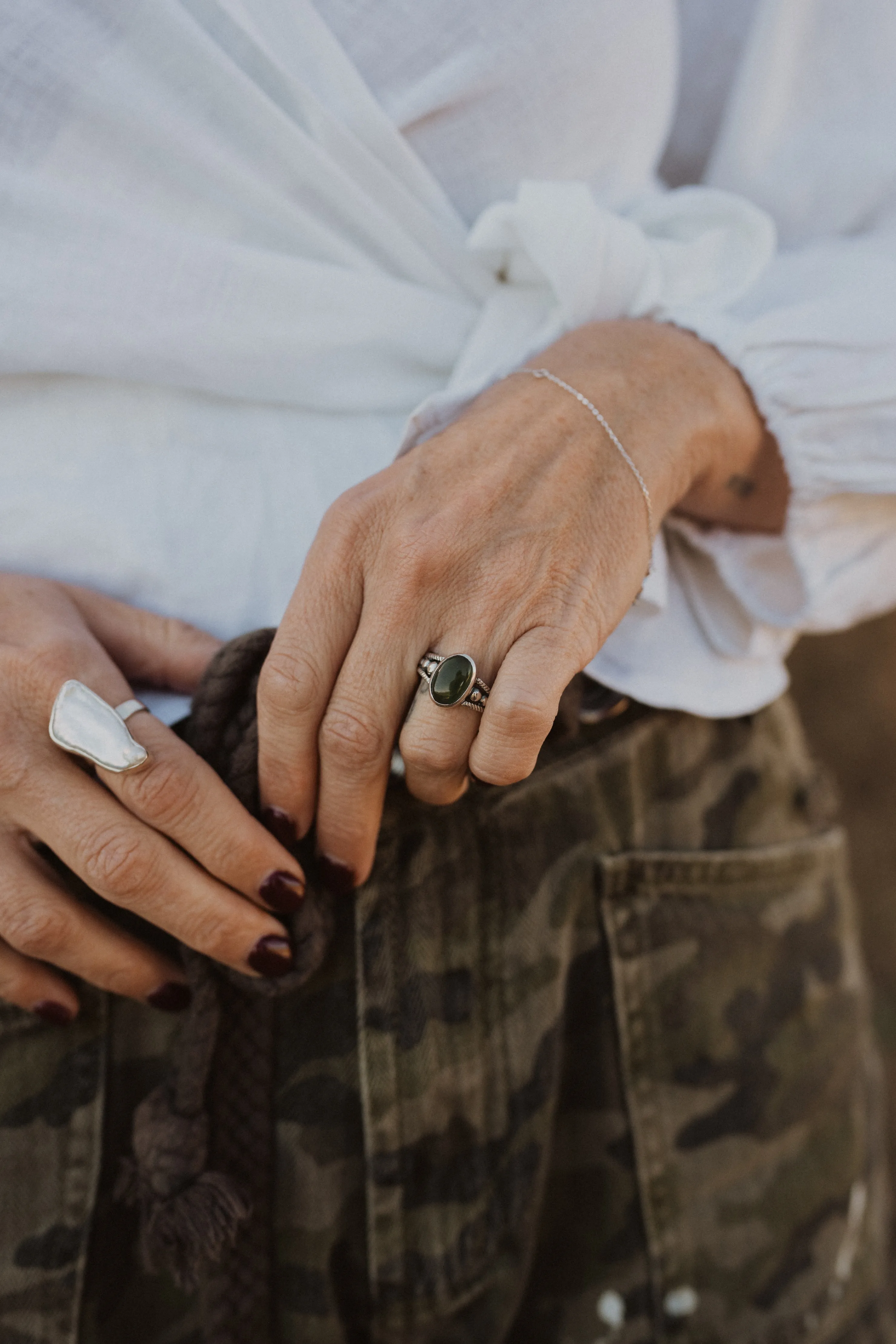 Wynna Ring | Nephrite Jade sold by Goldie Lew product image thumbnail 2