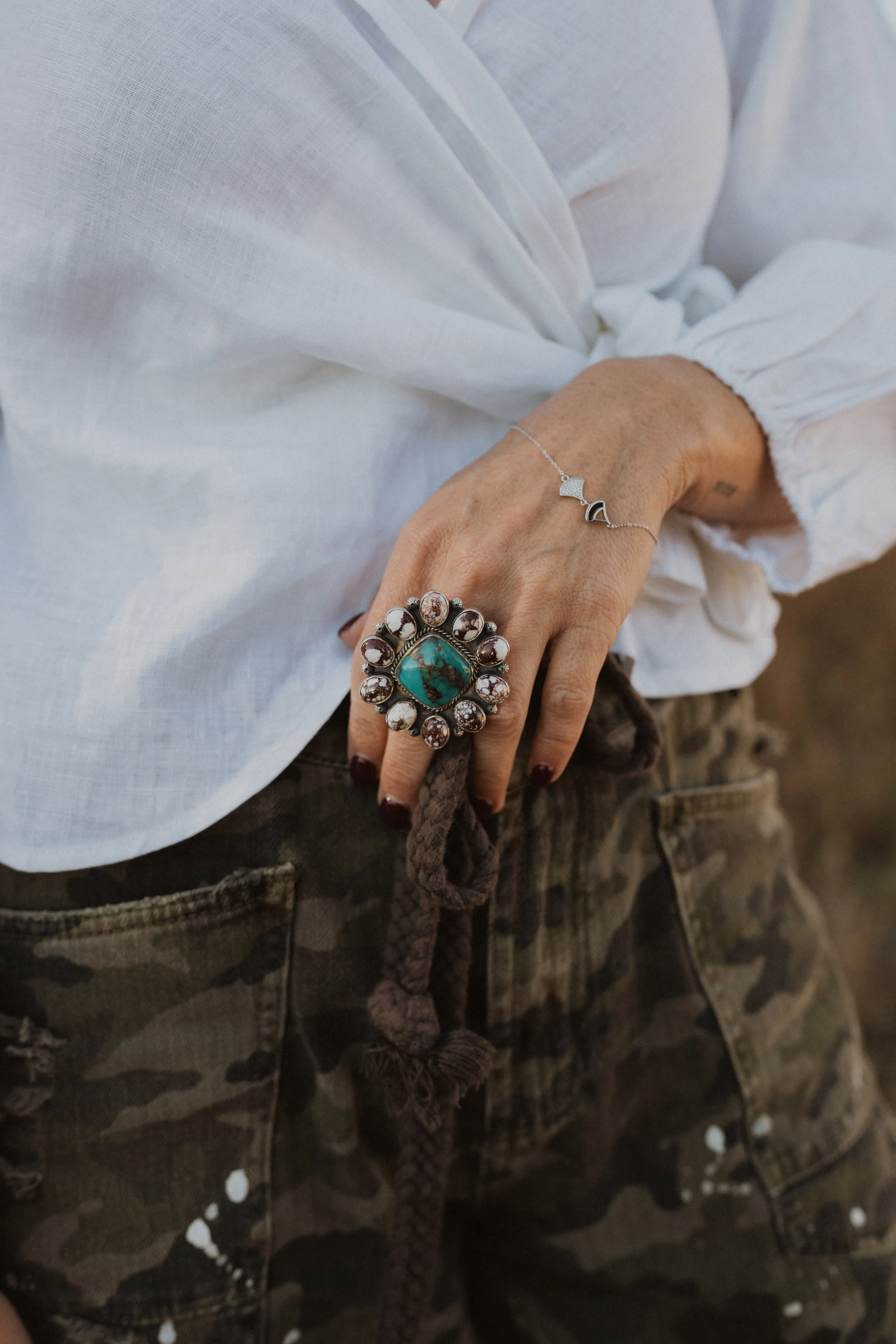 Dreamgirl Ring | Wild Horse Jasper + Turquoise sold by Goldie Lew product image thumbnail 2