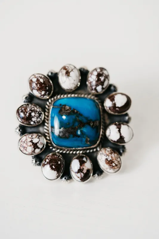 Dreamgirl Ring | Wild Horse Jasper + Turquoise sold by Goldie Lew