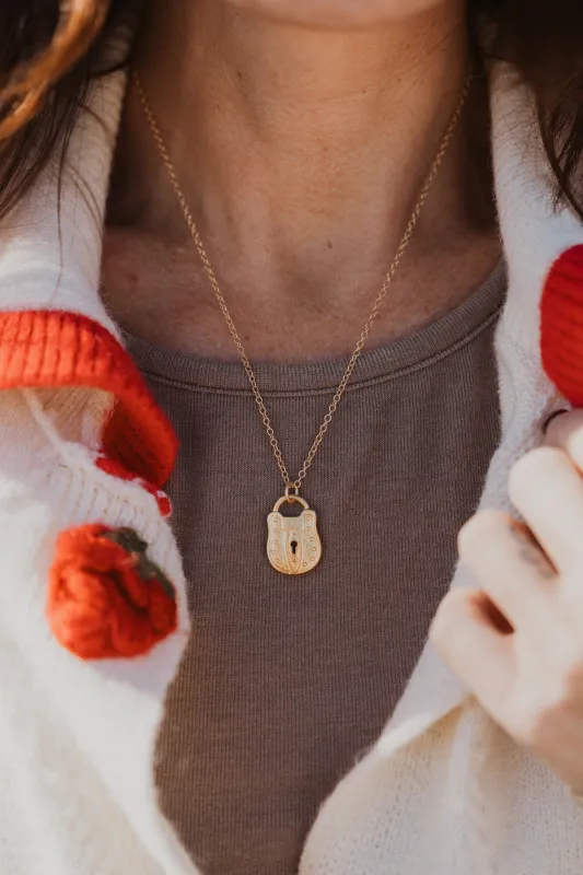 Lovers Lock Necklace sold by Goldie Lew