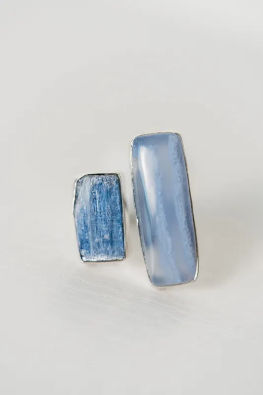 Randy Ring | Blue Lace Agate + Kynite sold by Goldie Lew