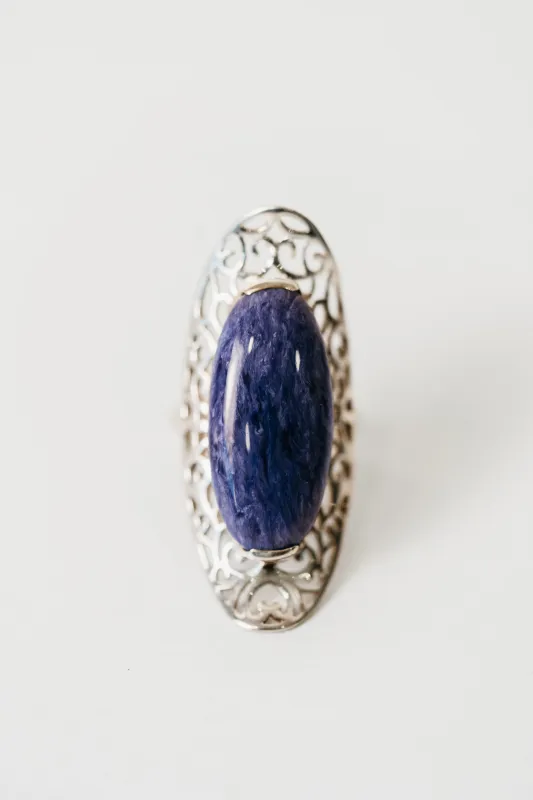 Larson Ring | Purple Charoite sold by Goldie Lew