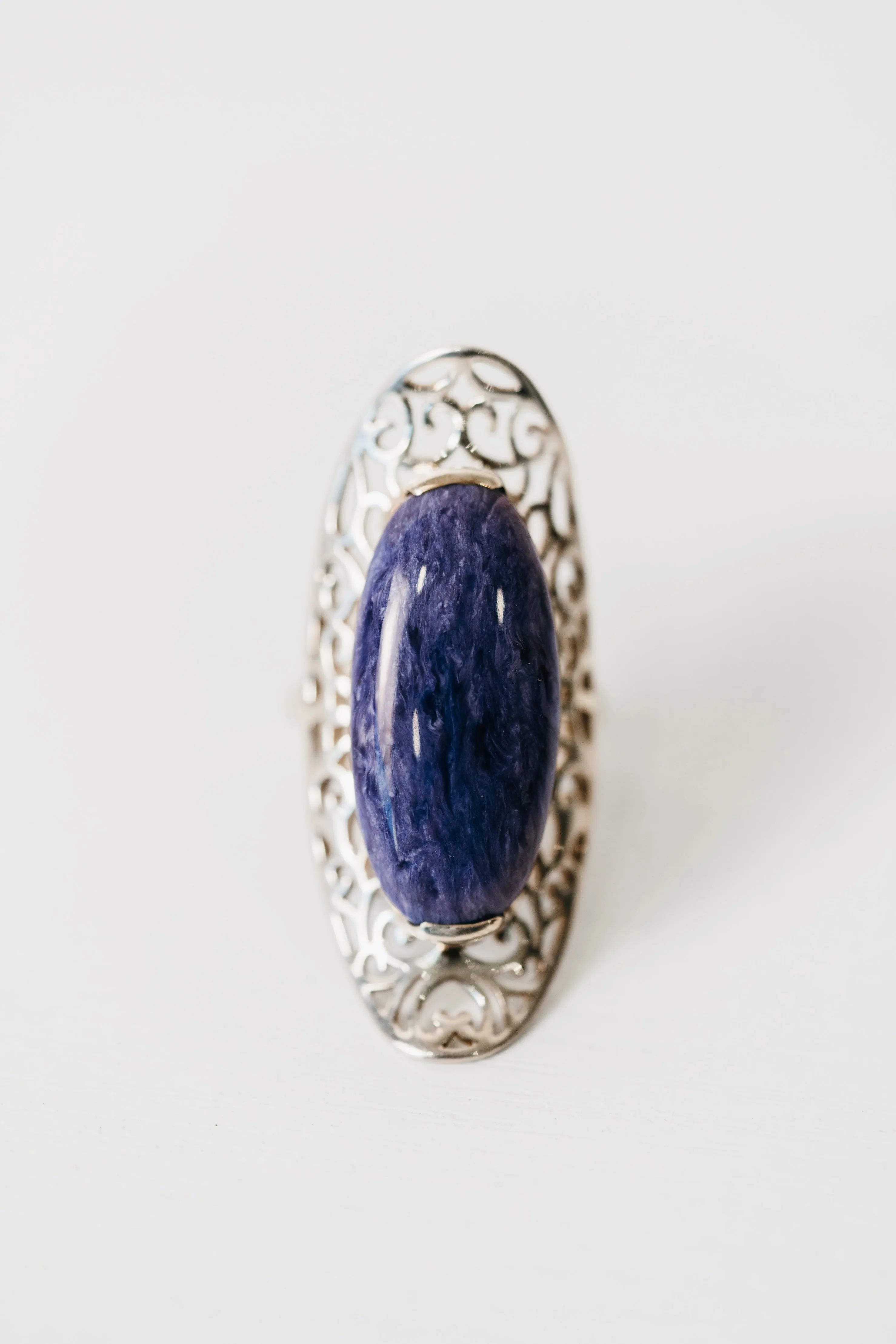 Larson Ring | Purple Charoite sold by Goldie Lew