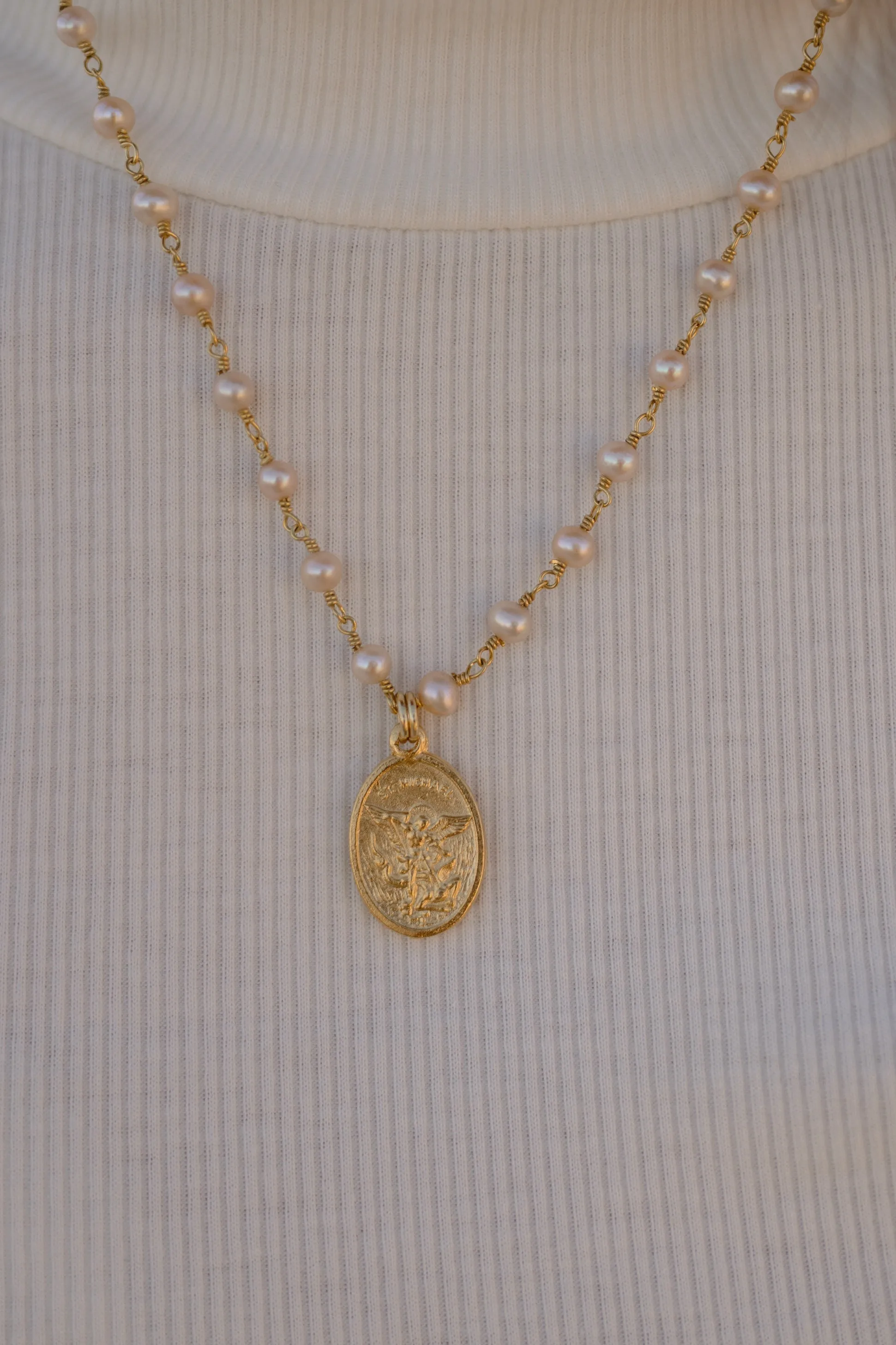 Guardian Angel Necklace | Pearl sold by Goldie Lew product image thumbnail 3