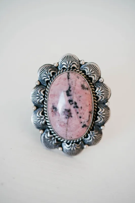 Gable Ring | Pink Rhodonite- FINAL SALE sold by Goldie Lew