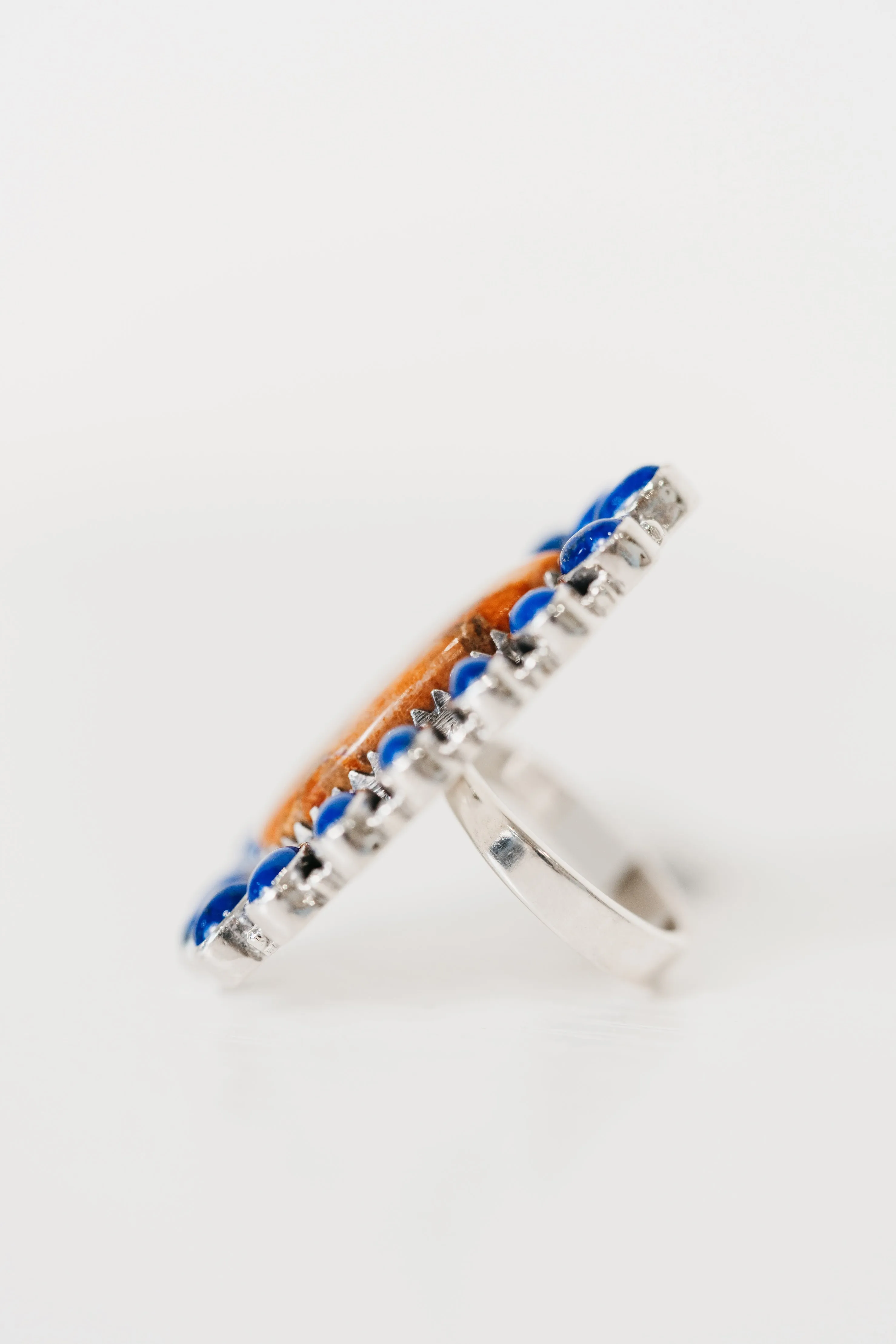 Damson Ring | Blue Lapis + Coral sold by Goldie Lew product image thumbnail 3