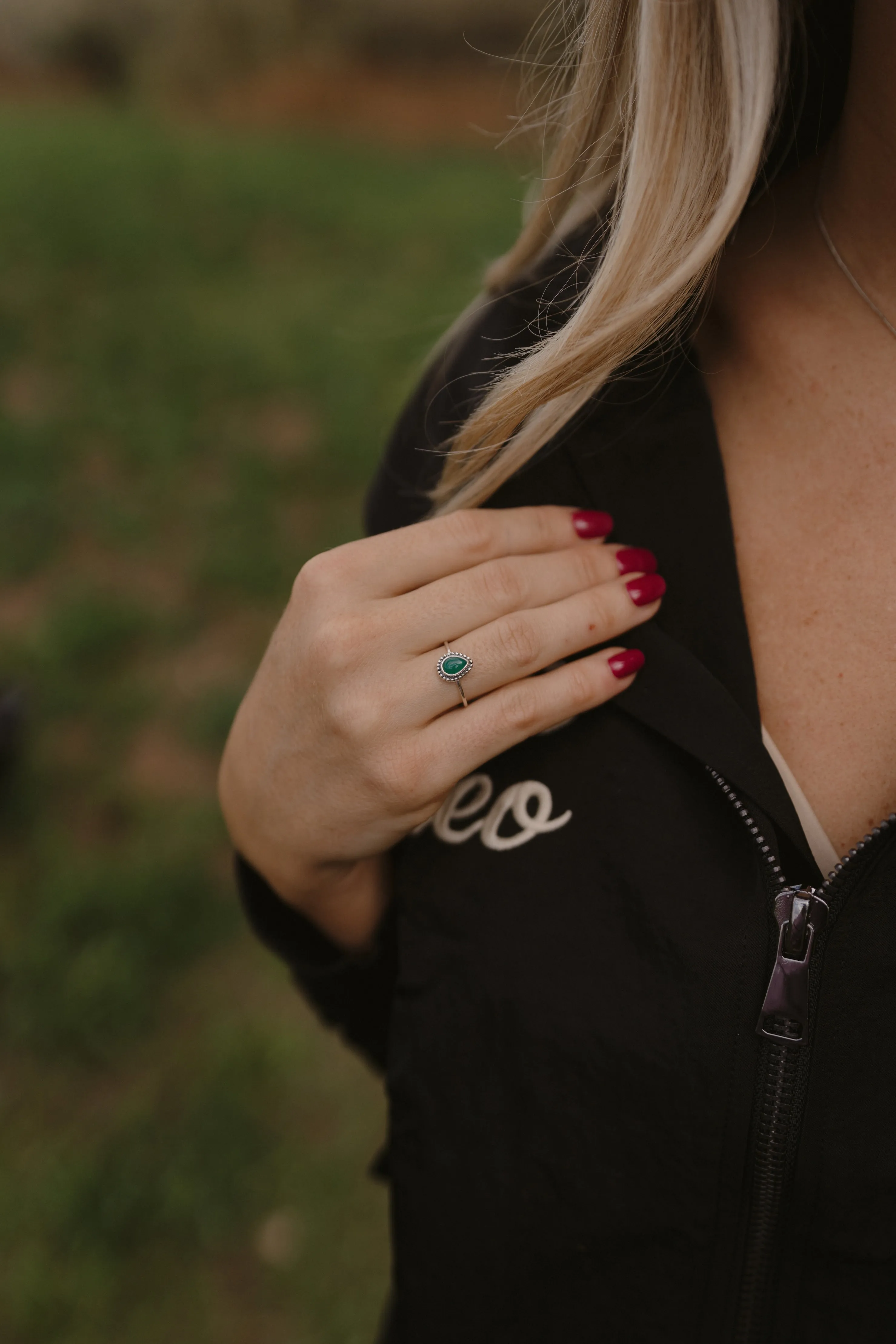 Cambridge Ring | Green Onyx sold by Goldie Lew