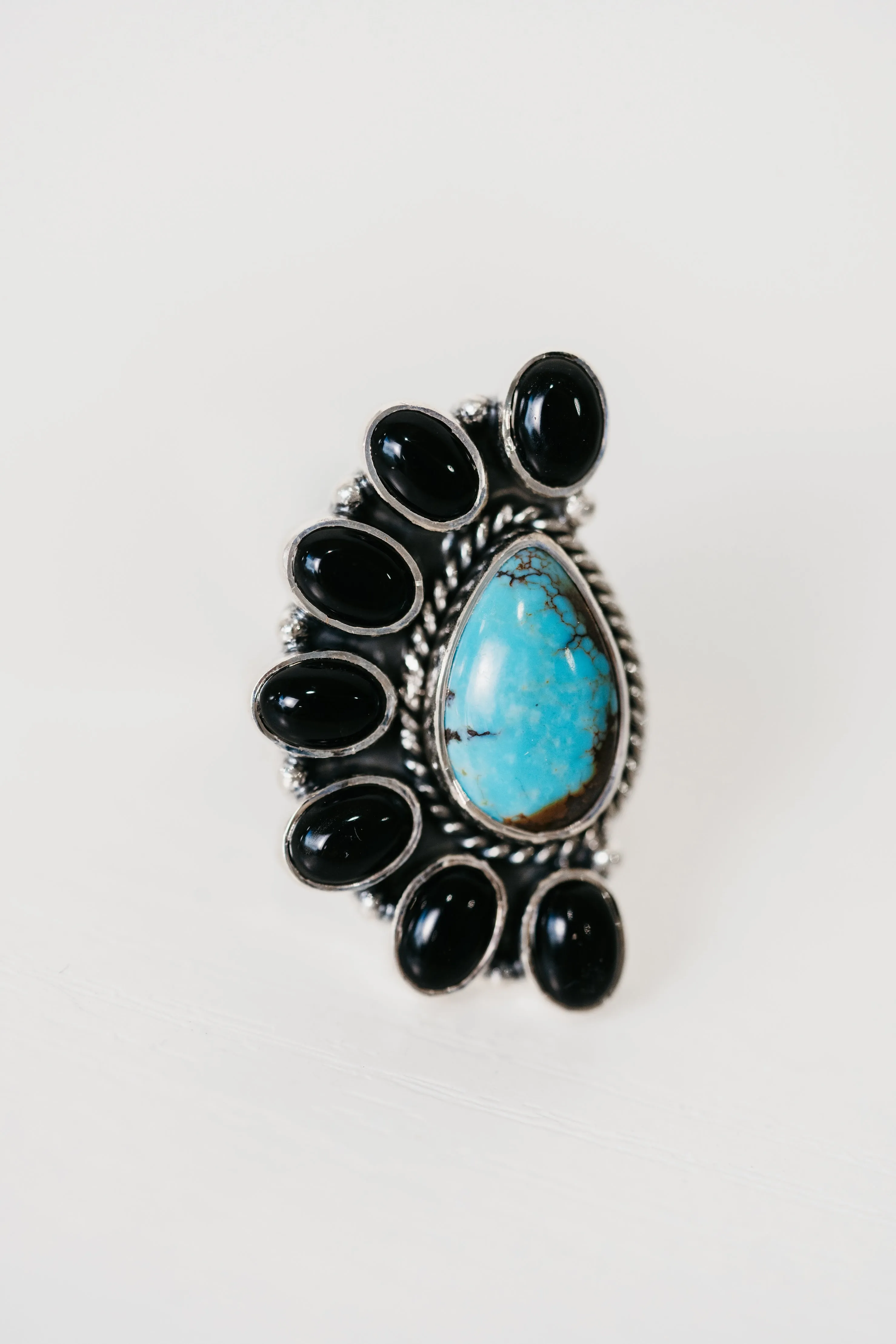 Stellan Ring | Black Onyx + Turquoise sold by Goldie Lew product image thumbnail 4
