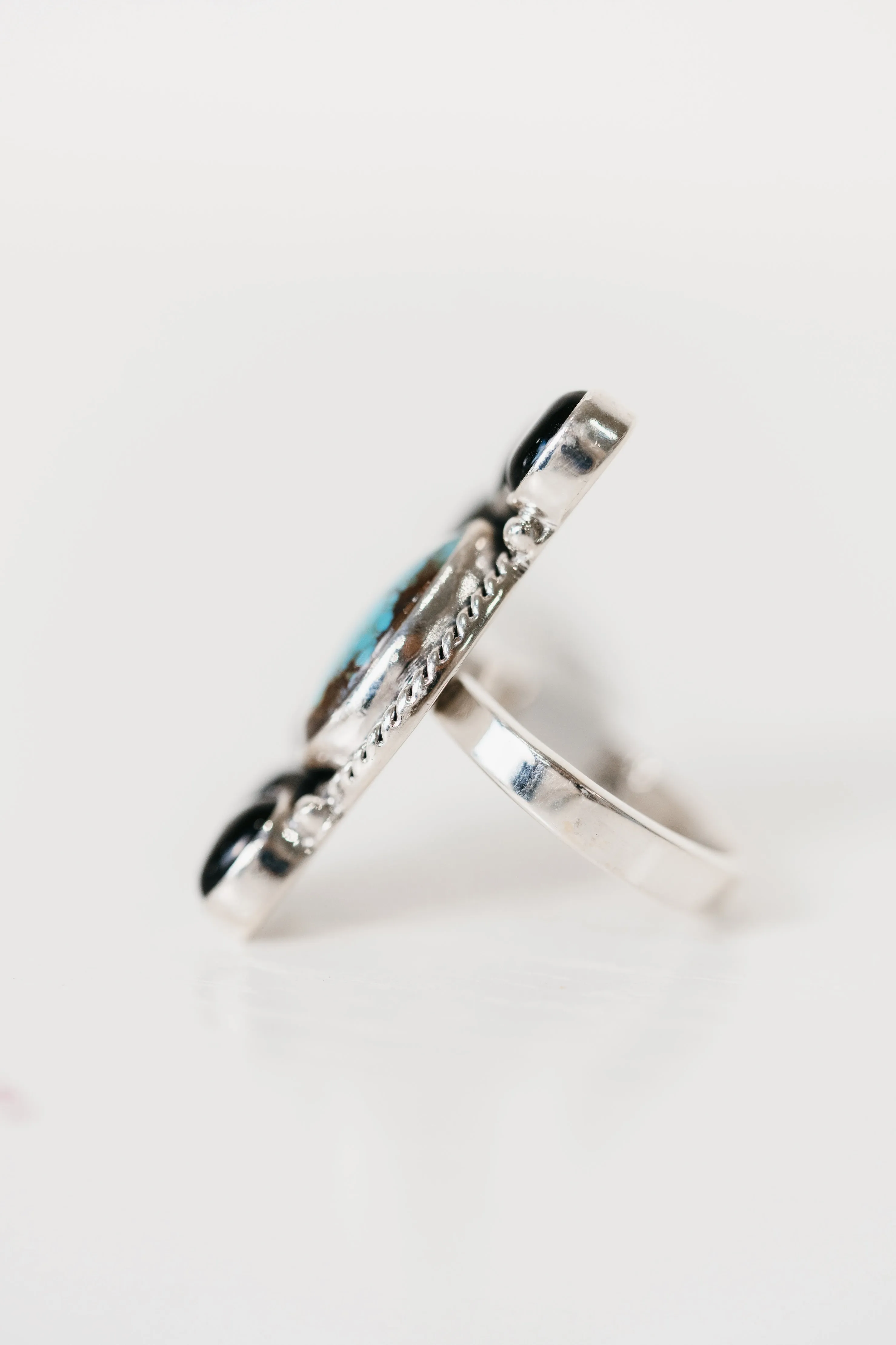 Stellan Ring | Black Onyx + Turquoise sold by Goldie Lew product image thumbnail 5