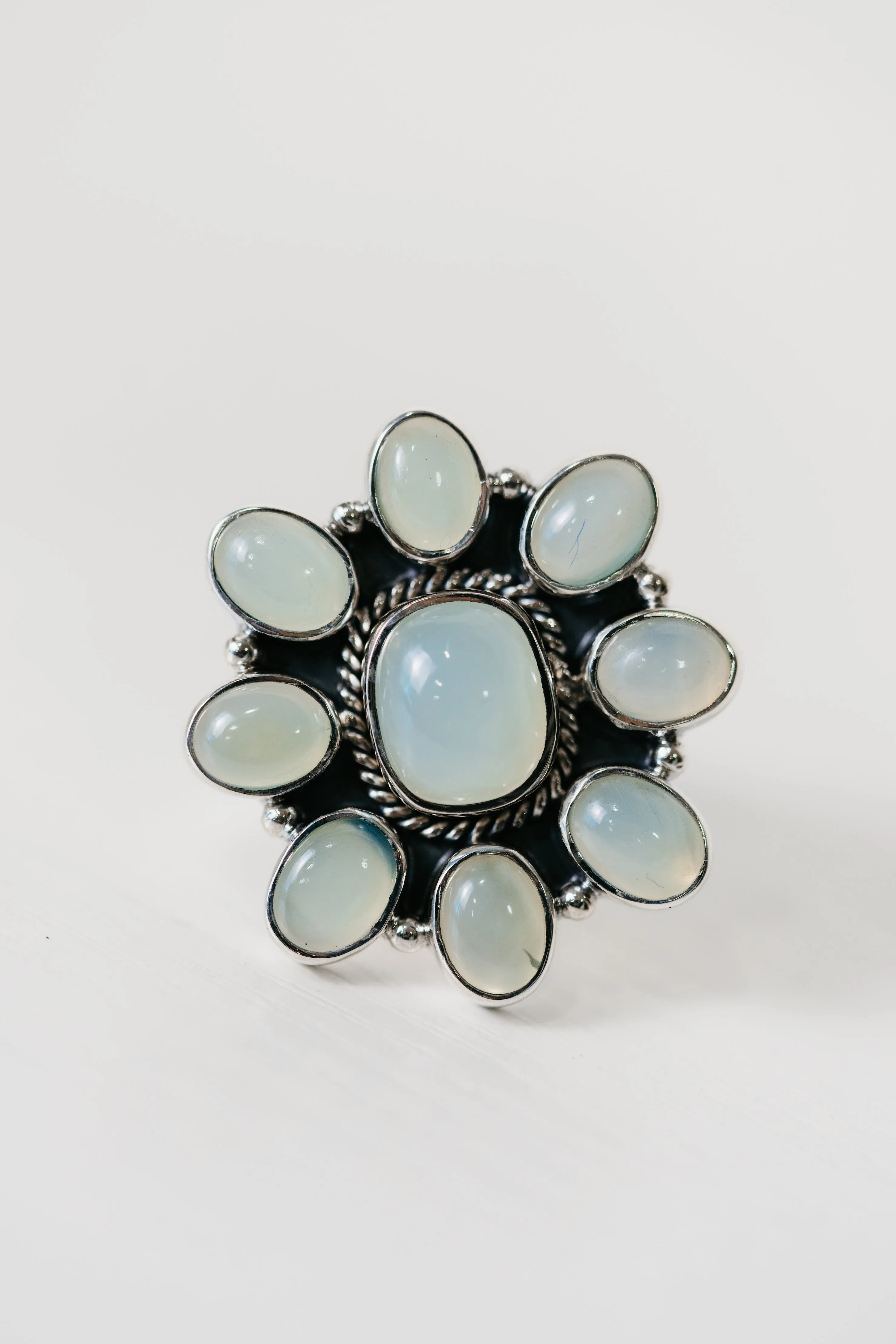 Lamont Ring | Aqua Chalcedony sold by Goldie Lew