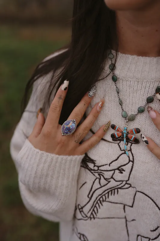 Aaliyah Ring | Purple Turquoise sold by Goldie Lew