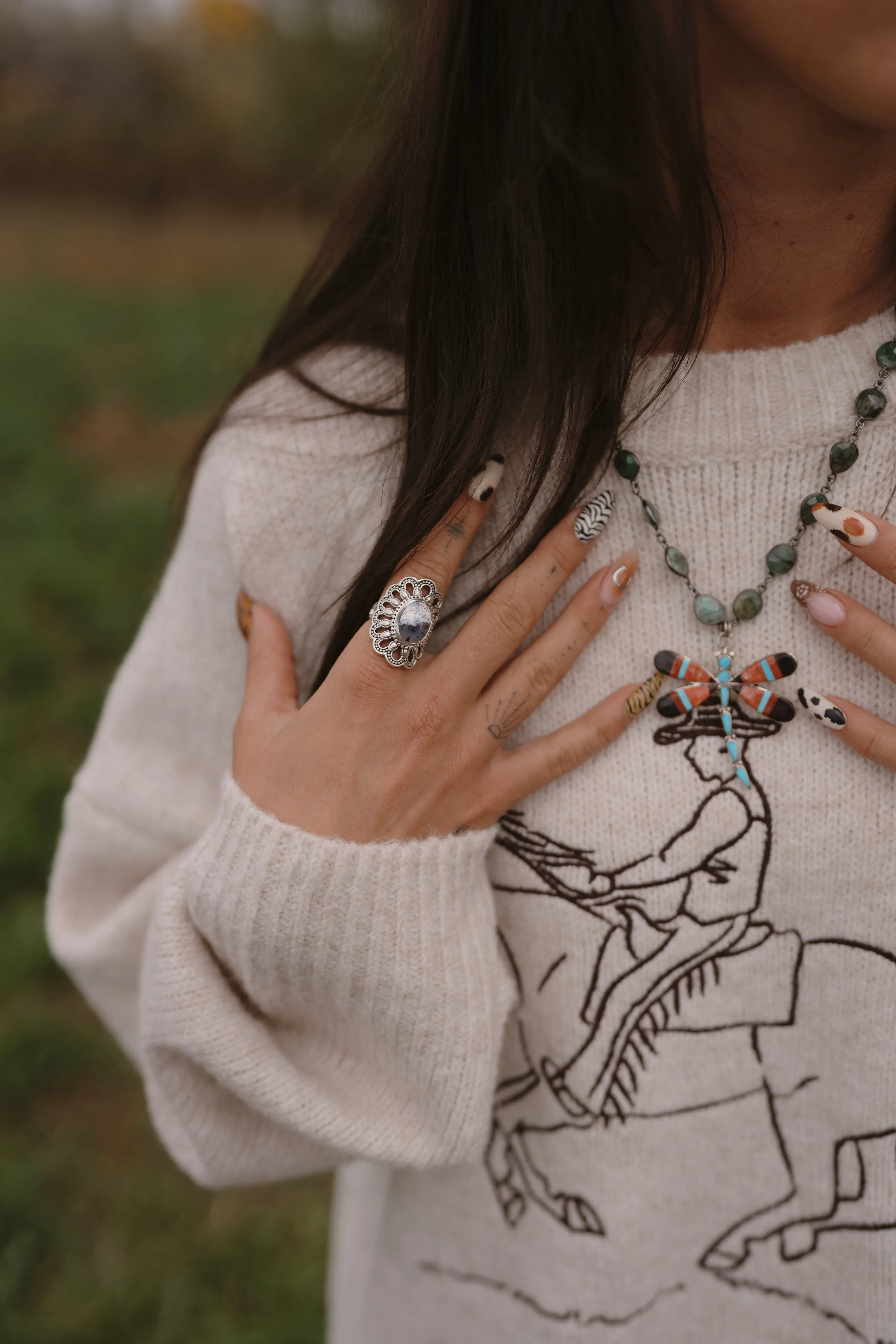 Amantha Ring | Dendritic Opal sold by Goldie Lew