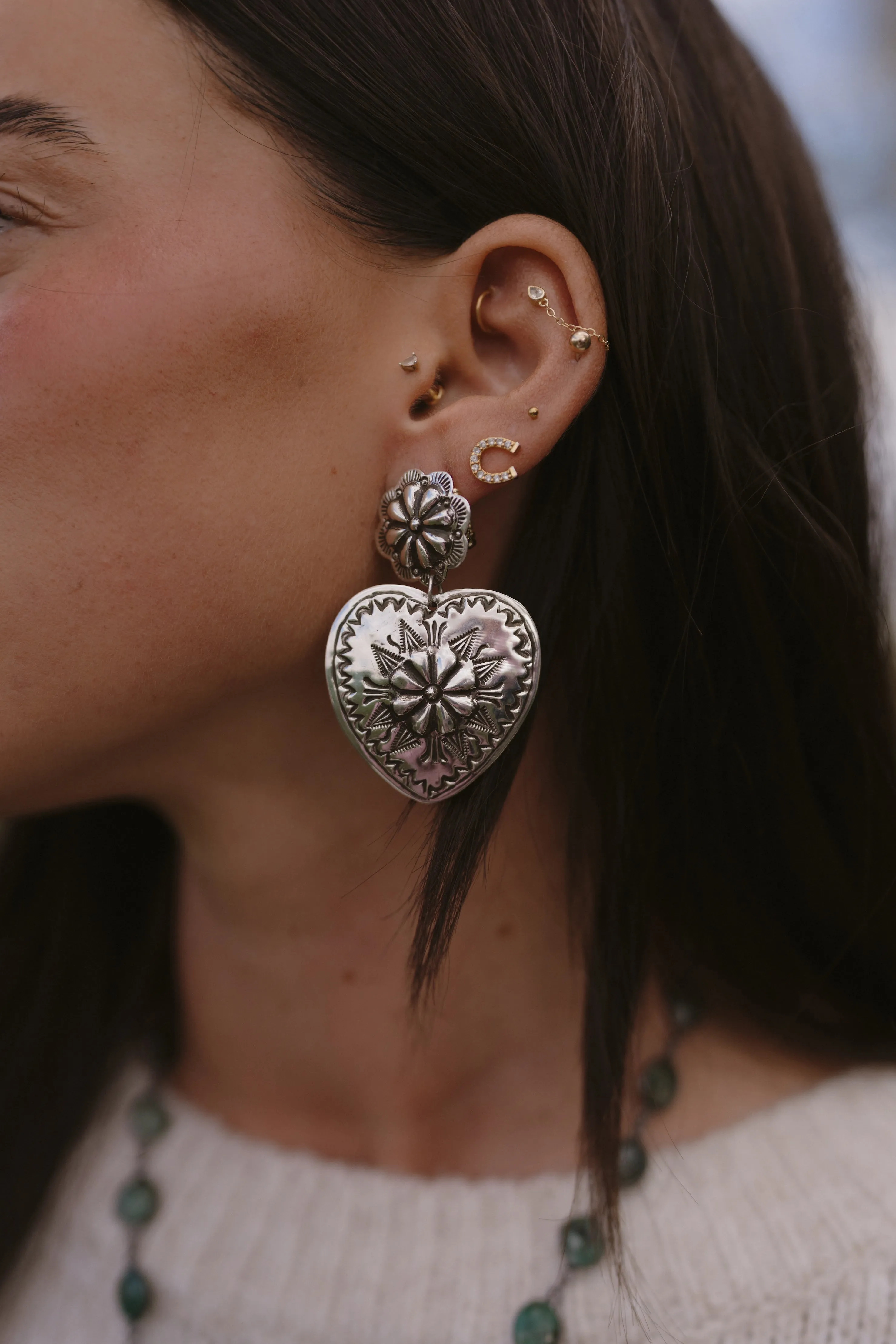 Cross Your Heart Earrings sold by Goldie Lew