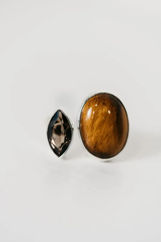 Randy Ring | Tiger's Eye + Smoky Quartz sold by Goldie Lew