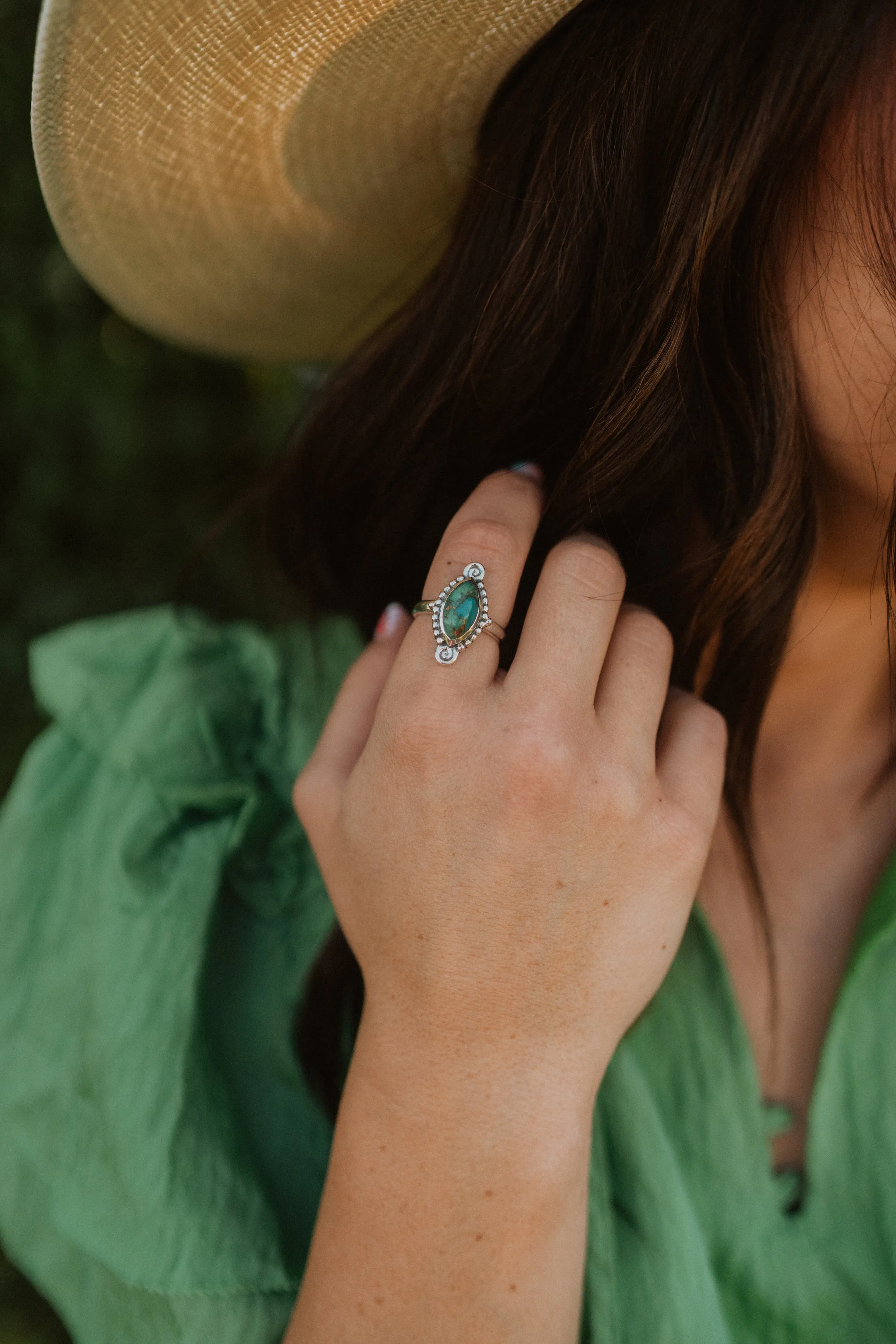Julane Ring | Blue Copper Turquoise sold by Goldie Lew