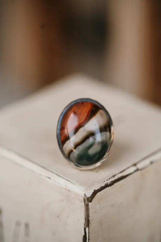 Rocky Ring | Polychrome Jasper made by Goldie Lew