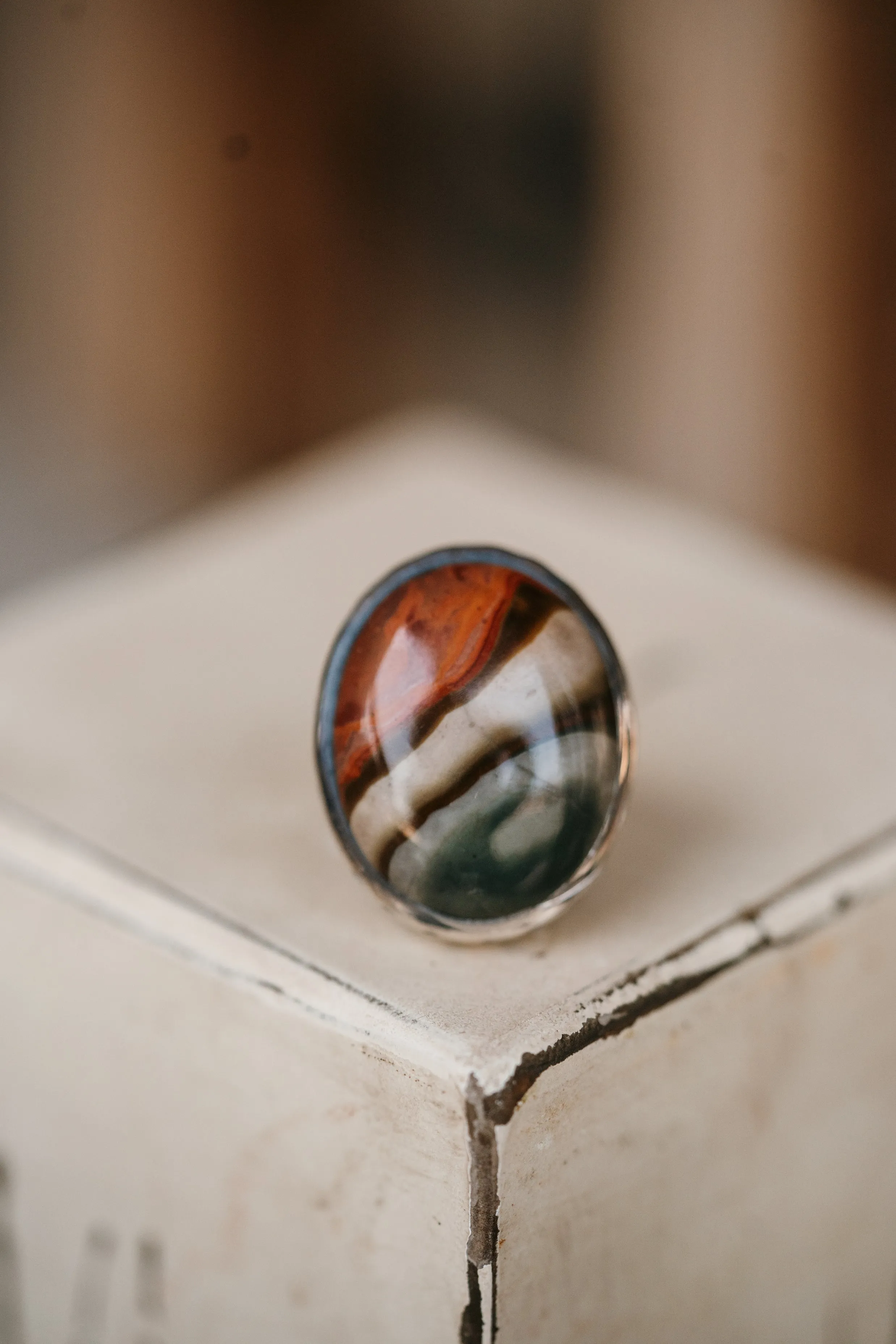 Rocky Ring | Polychrome Jasper sold by Goldie Lew