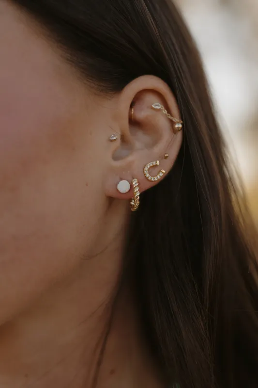 White Opal Studs sold by Goldie Lew