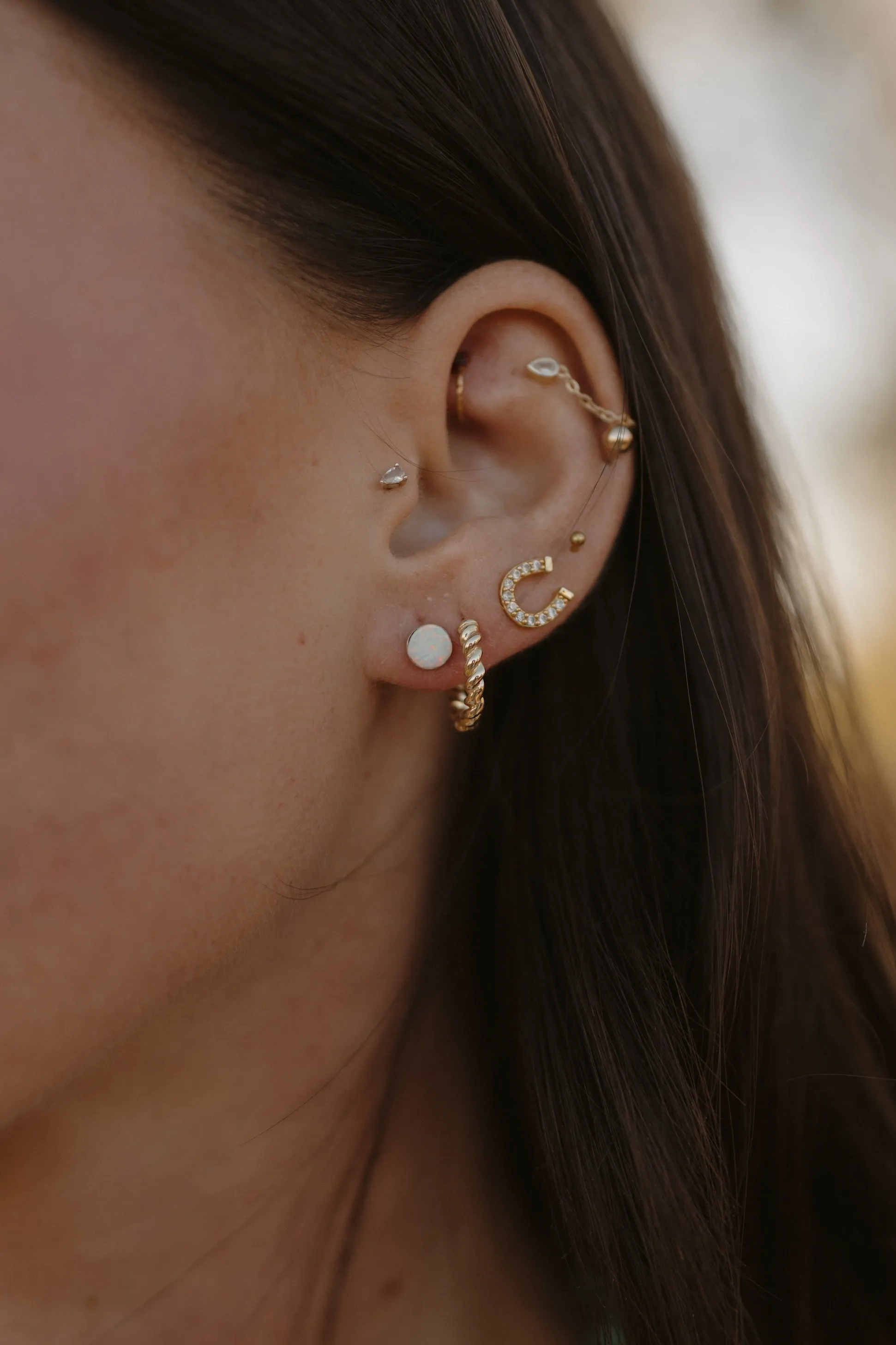 White Opal Studs sold by Goldie Lew