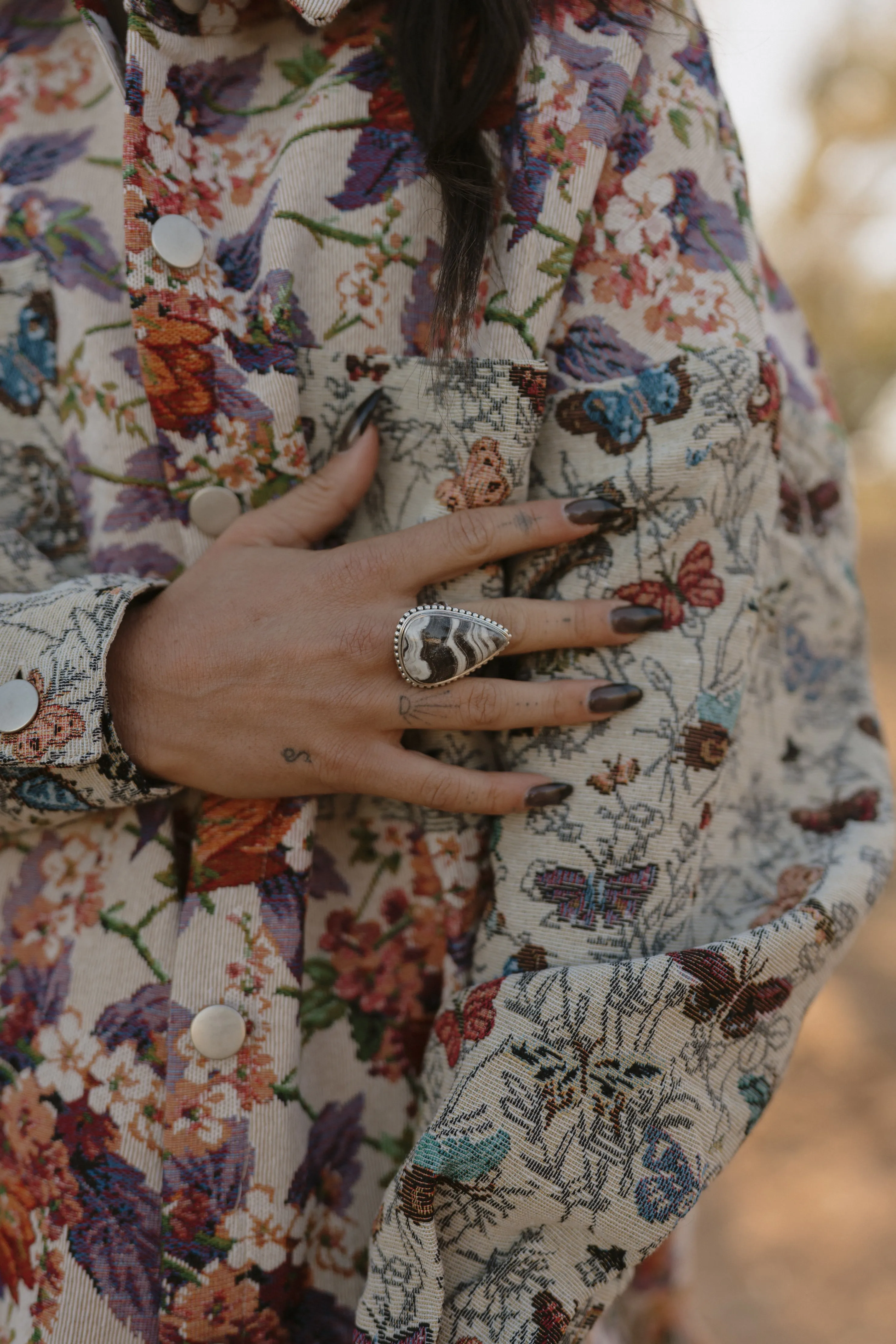 Acosta Ring | Zebra Jasper sold by Goldie Lew product image thumbnail 2