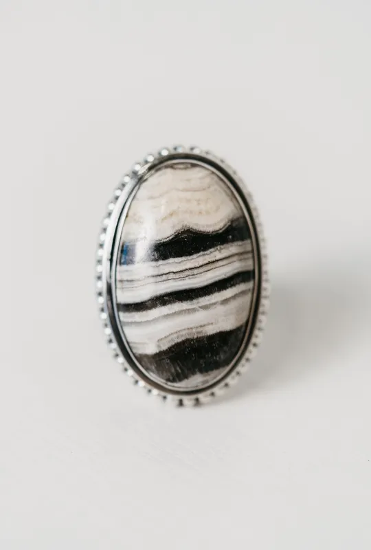 Acosta Ring | Zebra Jasper sold by Goldie Lew