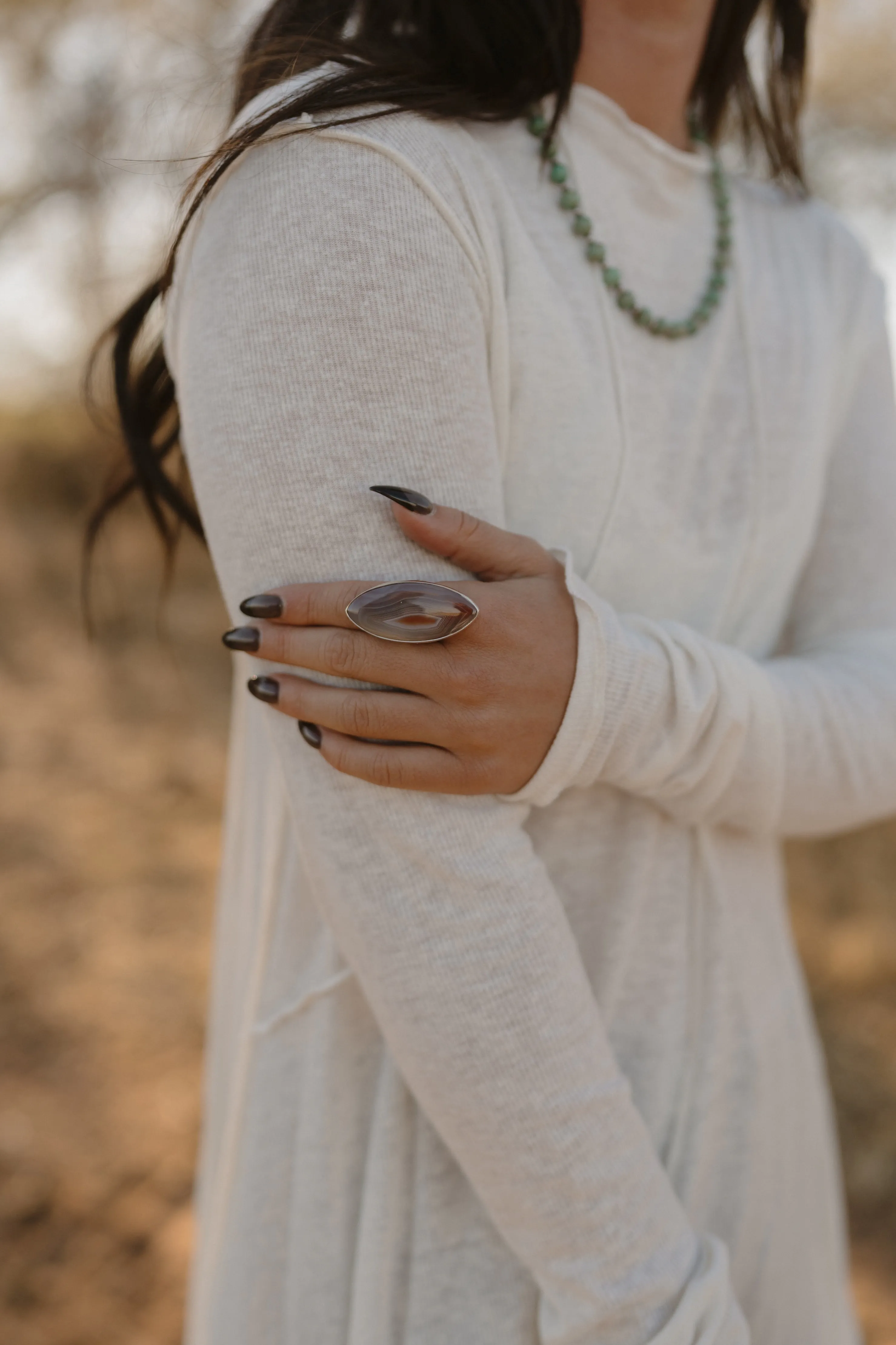 Aislynn Ring | Botswana Agate sold by Goldie Lew product image thumbnail 2
