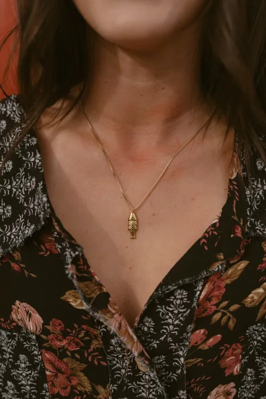 Here Fishy Necklace sold by Goldie Lew