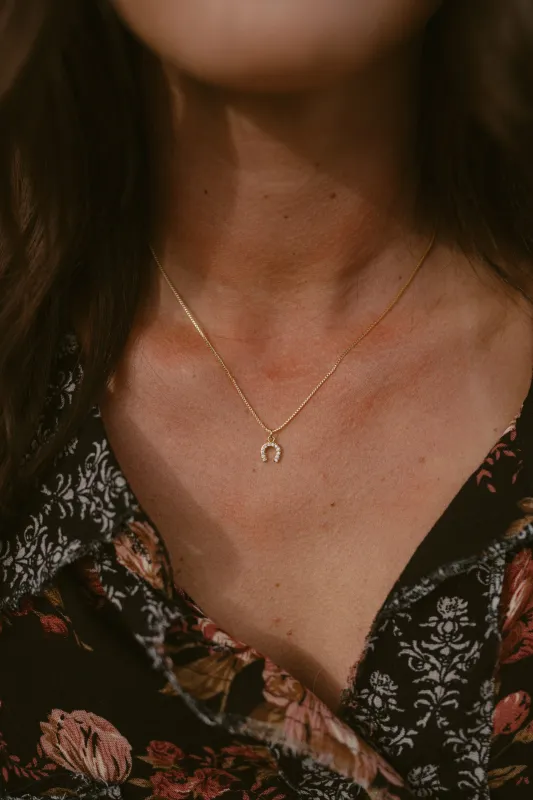 Sparkly Horseshoe Necklace sold by Goldie Lew