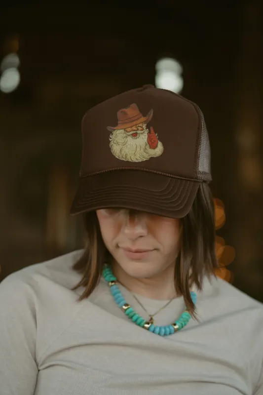 Cowboy Santa Trucker Hat sold by Goldie Lew