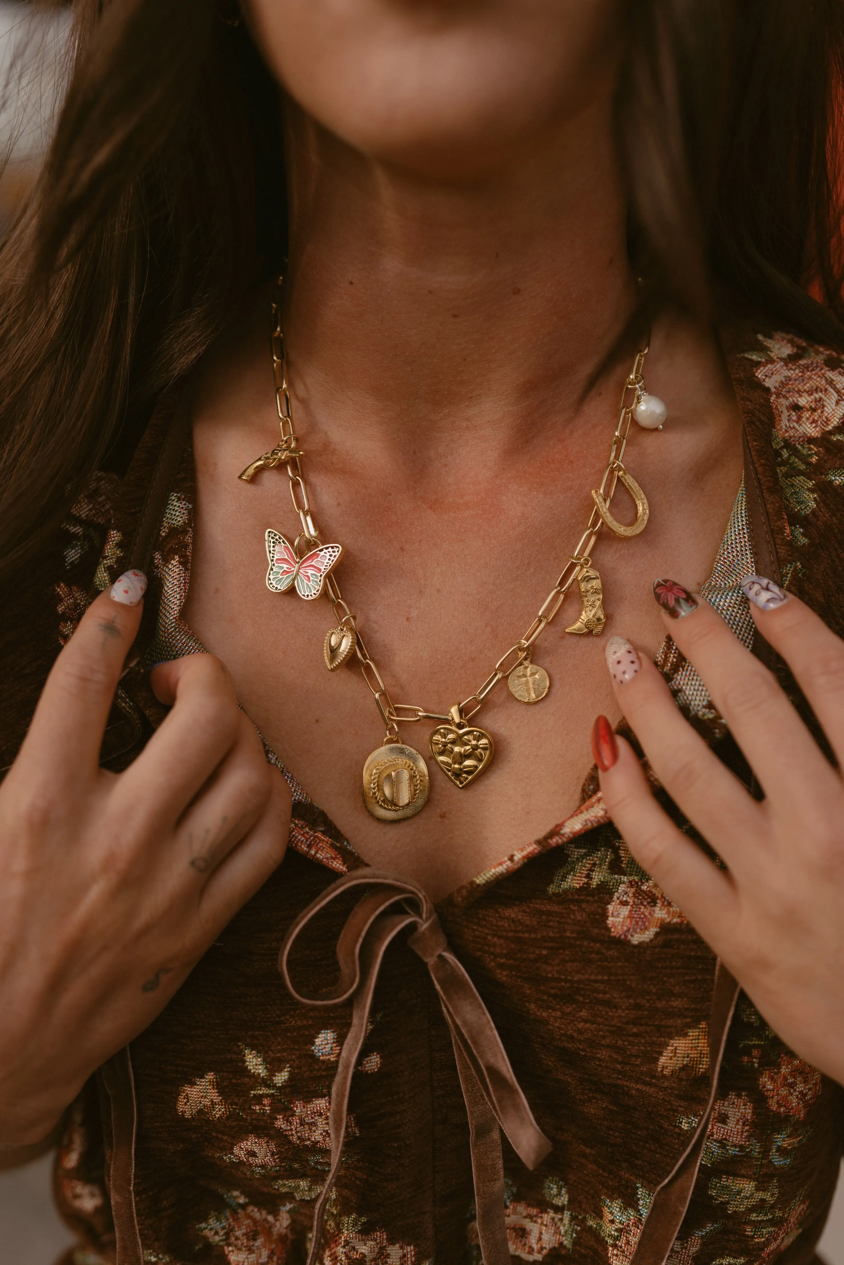 Butterflies + Boots Necklace sold by Goldie Lew product image thumbnail 2