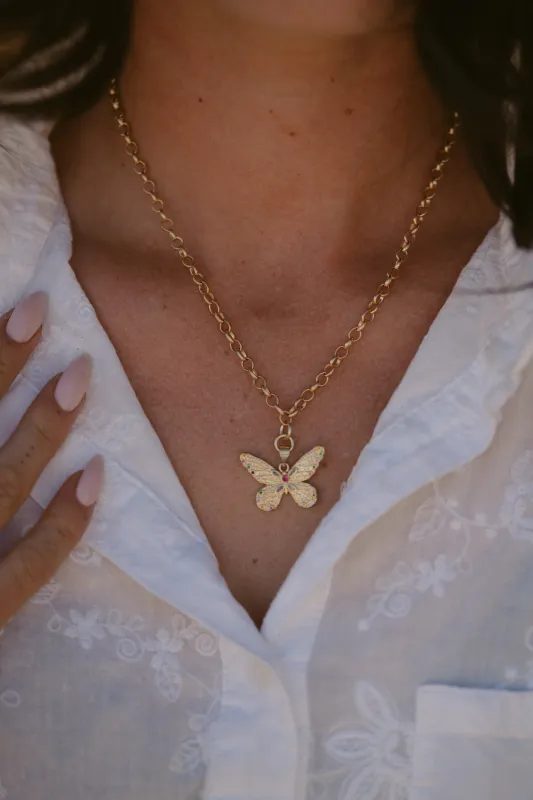 Gemmy Butterfly Necklace sold by Goldie Lew