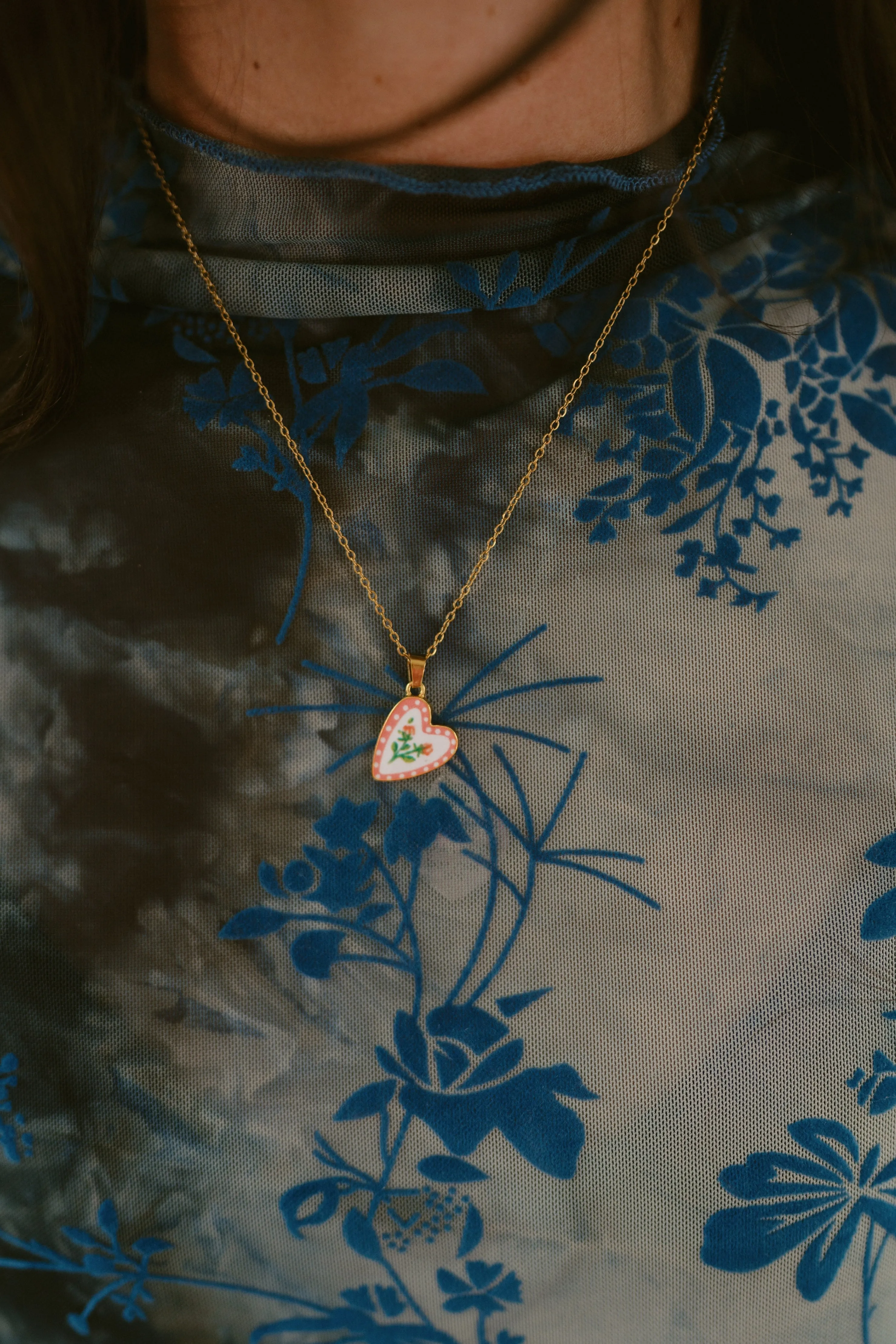 Pink Flowers Necklace sold by Goldie Lew product image thumbnail 2