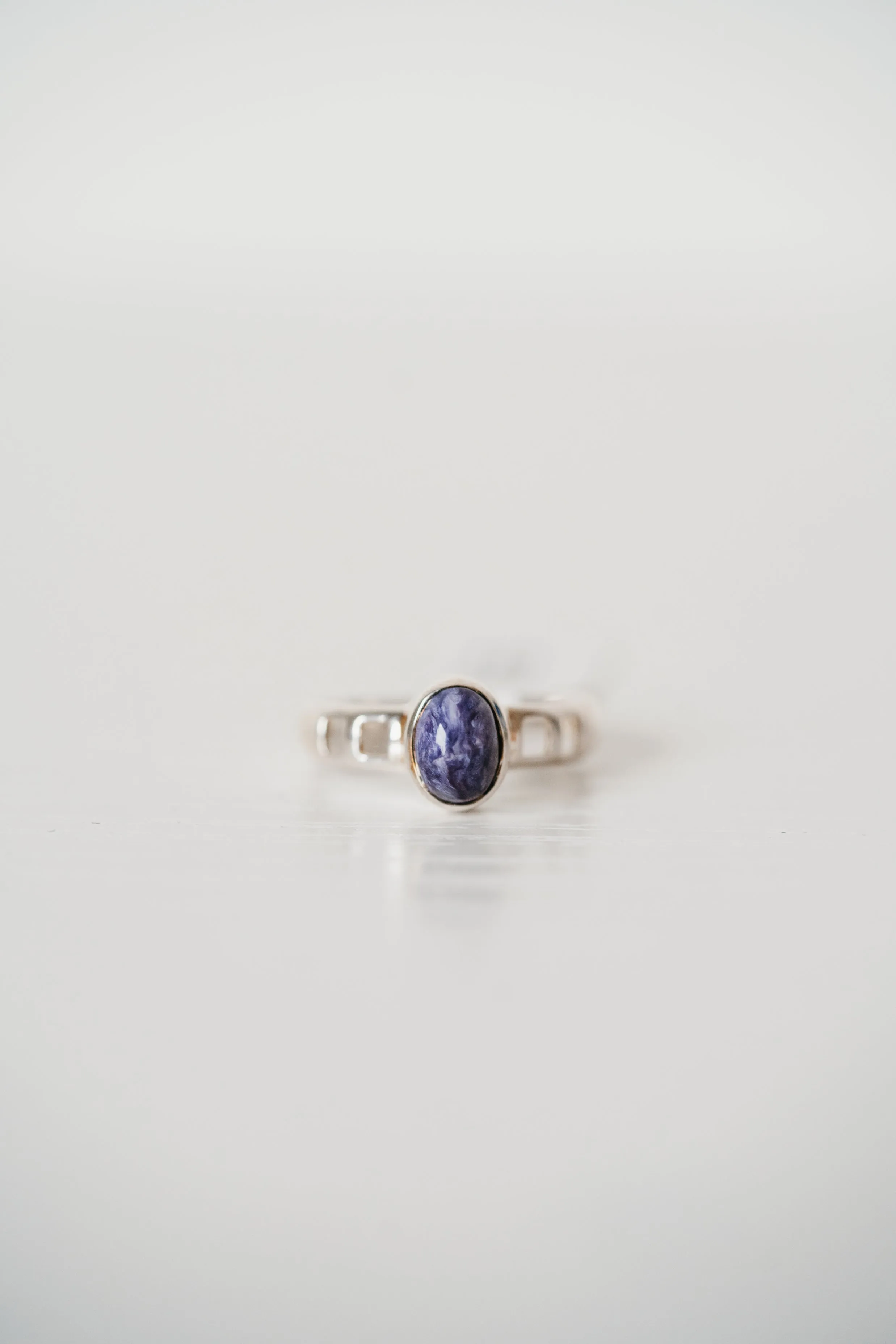 Xyla Ring | Purple Charoite sold by Goldie Lew