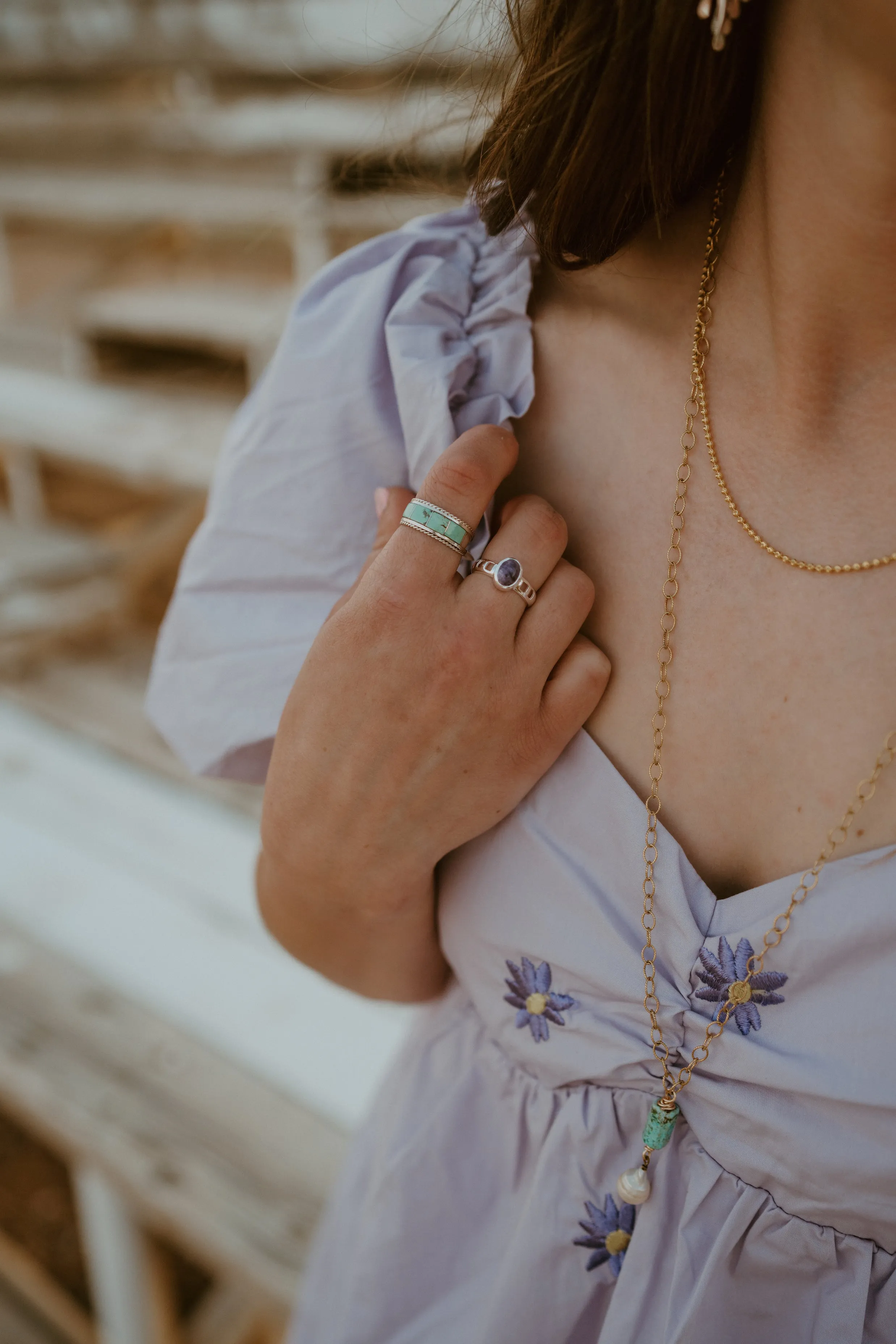 Xyla Ring | Purple Charoite sold by Goldie Lew product image thumbnail 4