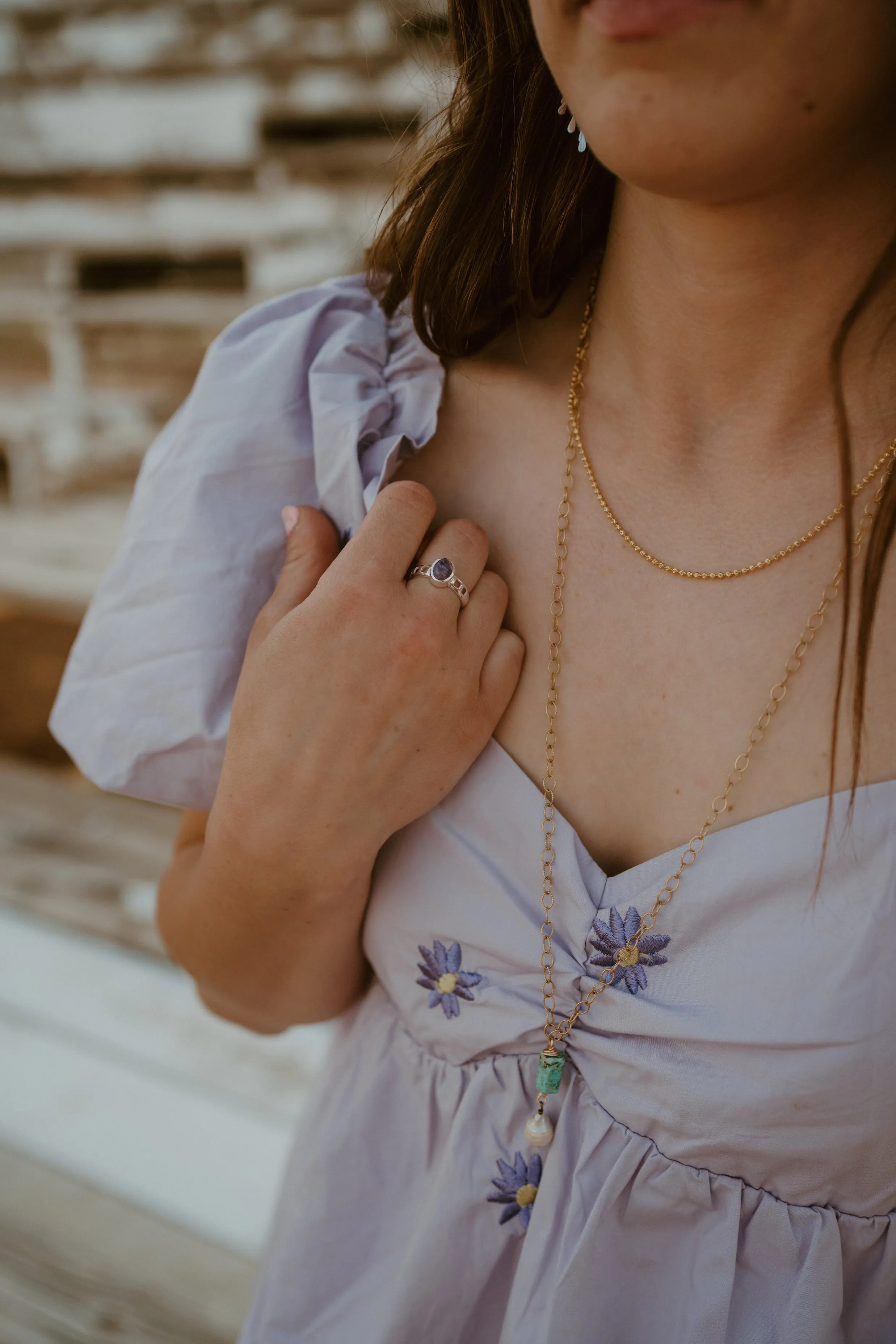 Xyla Ring | Purple Charoite sold by Goldie Lew product image thumbnail 3