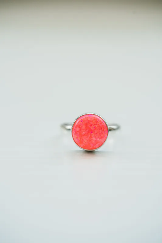 Steeley Ring | Circle | Pink Opal - FINAL SALE sold by Goldie Lew